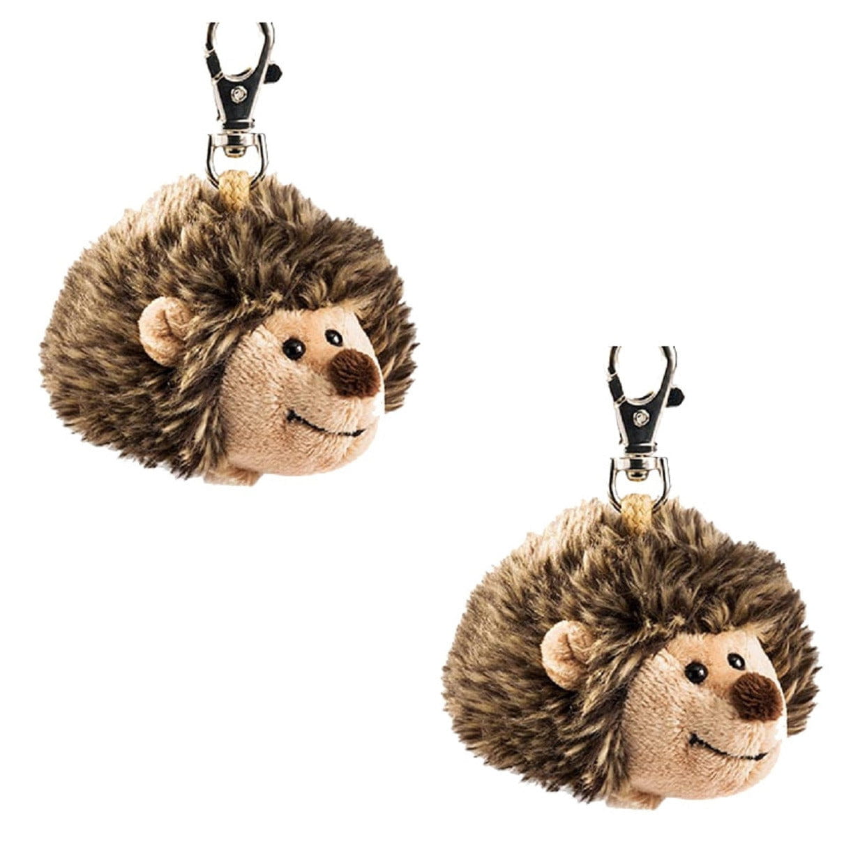 Pluche egel Iggy knuffel sleutelhanger - set van 2 - 10 cm