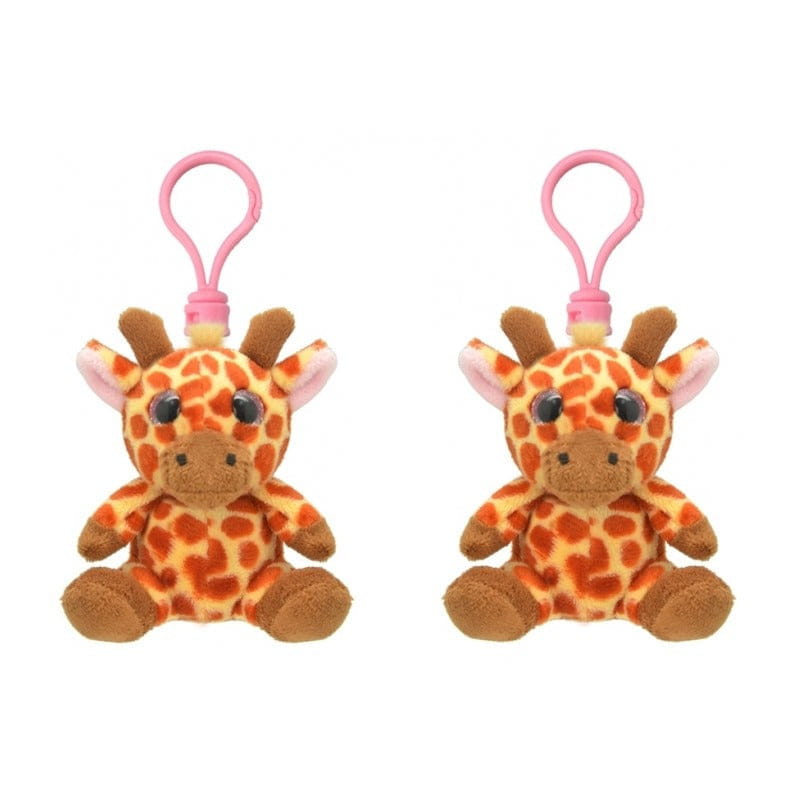 Set van 4 giraf sleutelhangers - pluche - 9 cm - knuffel