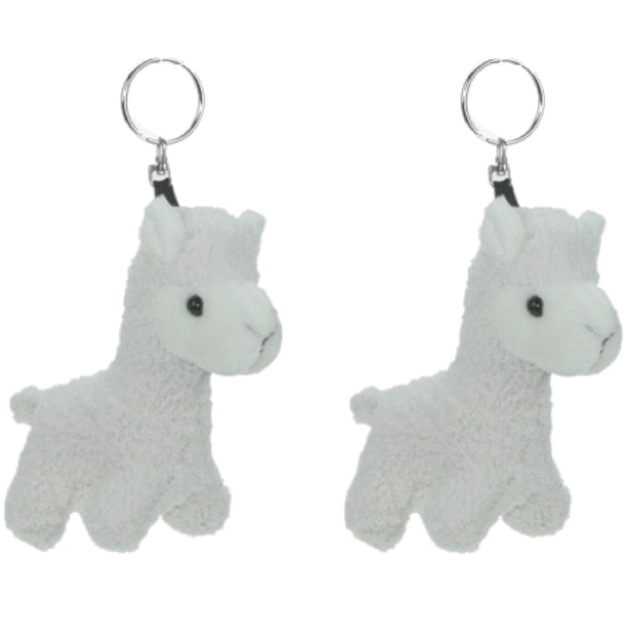 Alpaca mini knuffel sleutelhanger - pluche - 12 cm - wit