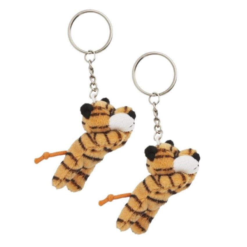 Nature Planet tijger sleutelhanger - pluche - 4x - 6 cm - knuffel