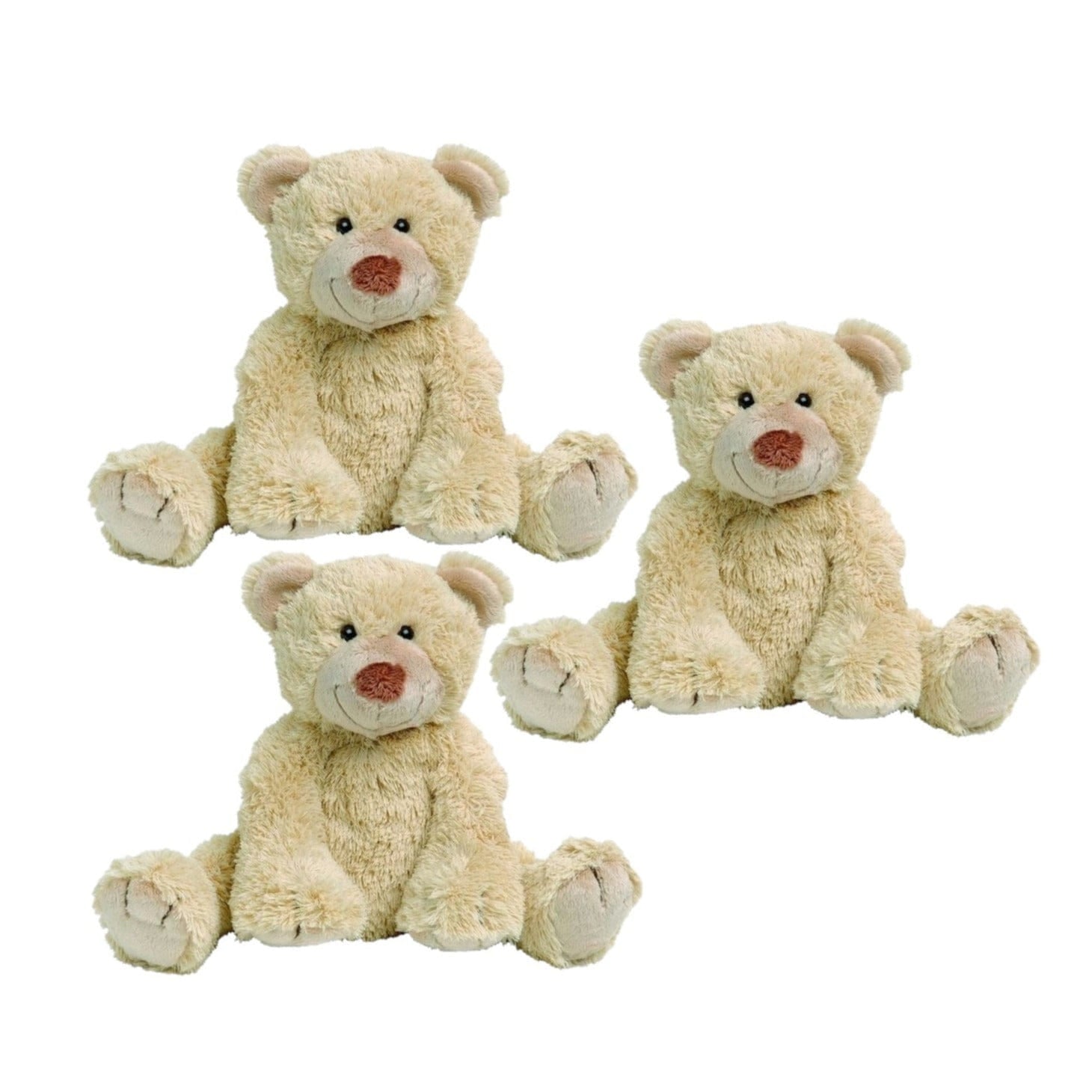 Happy Horse Boogy knuffelbeer - pluche - beige - 35 cm - 3 stuks