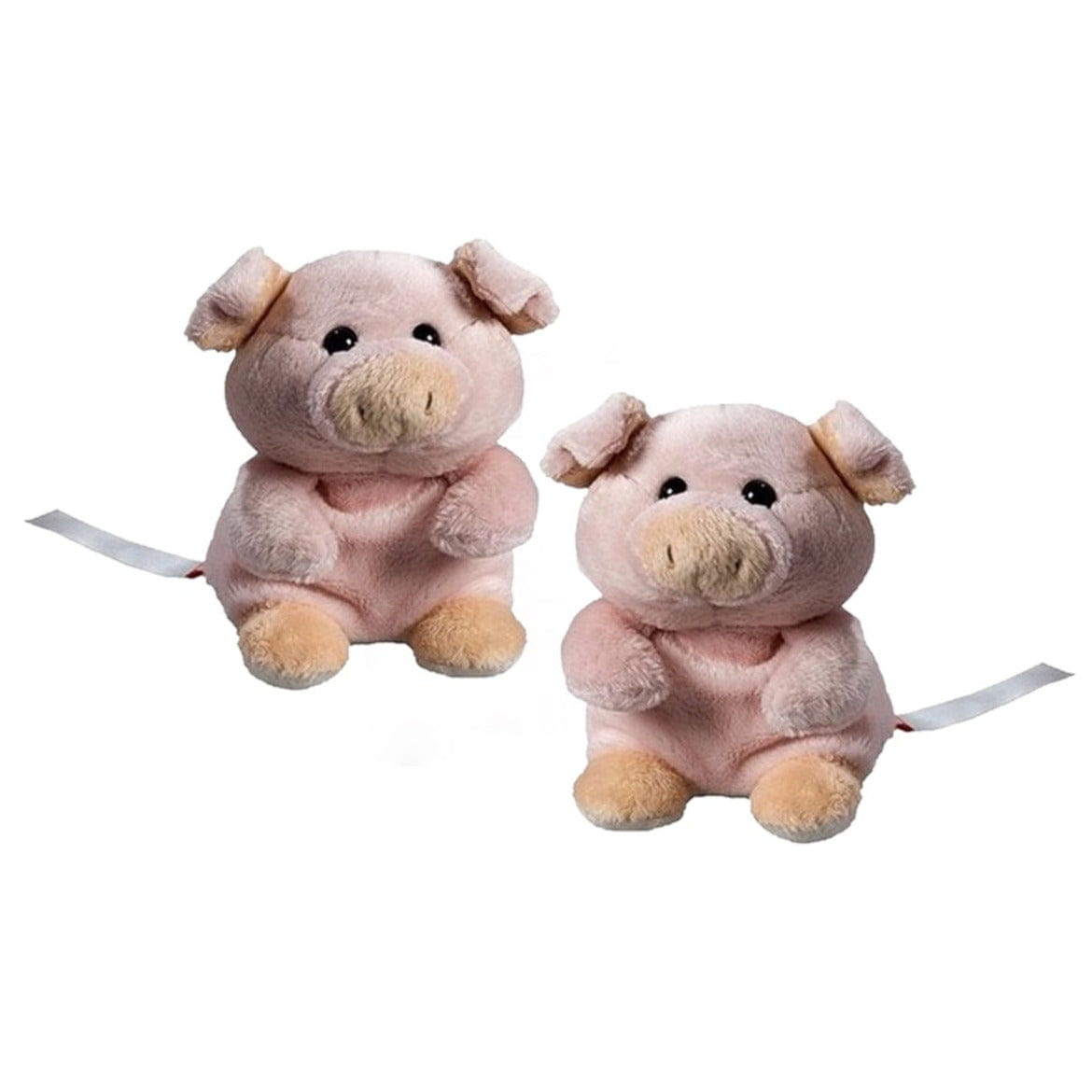 Schmoozies varken knuffel - pluche - 11 cm - boerderij dier - 8 stuks