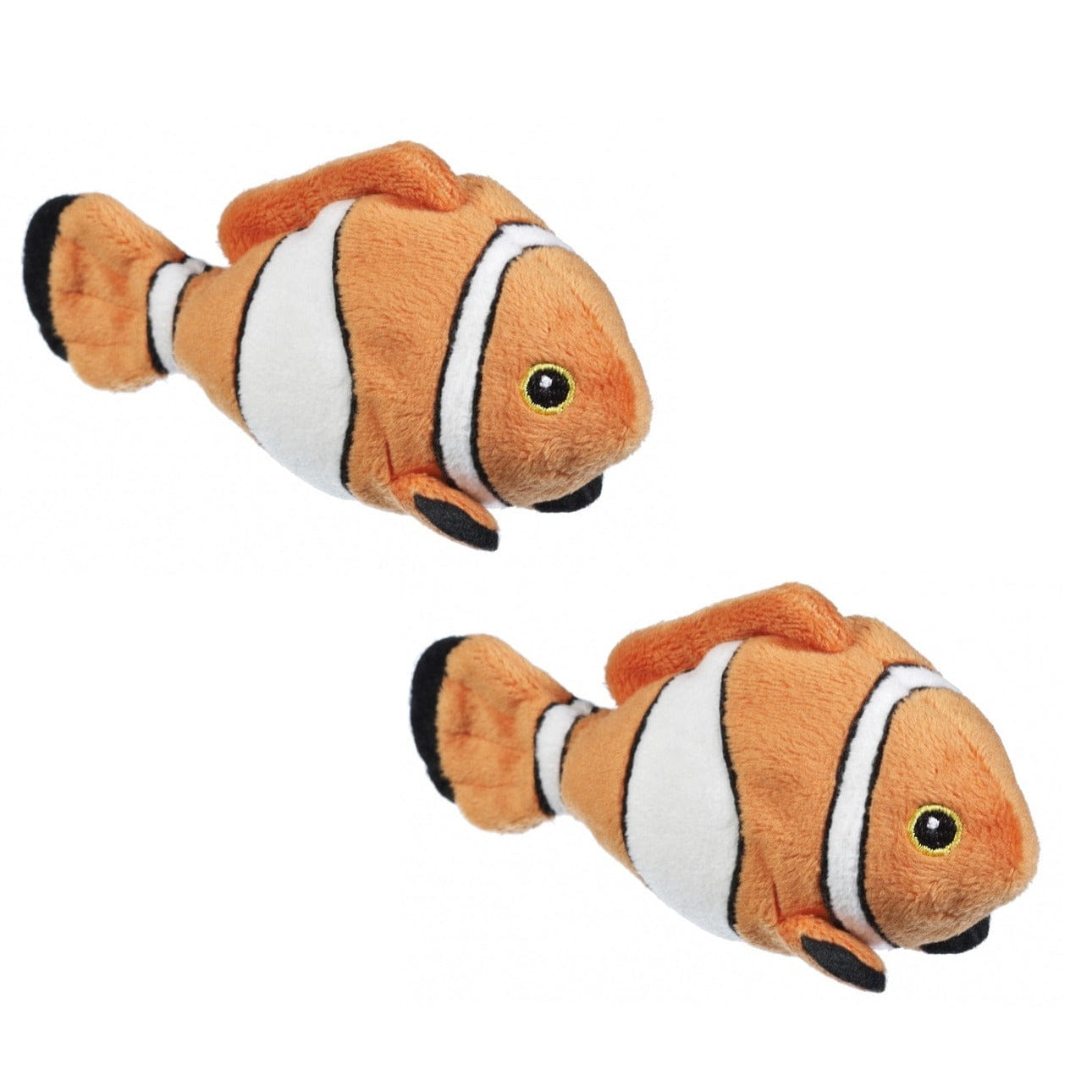 Nature Planet clownsvis knuffel - pluche - 13 cm - set van 2