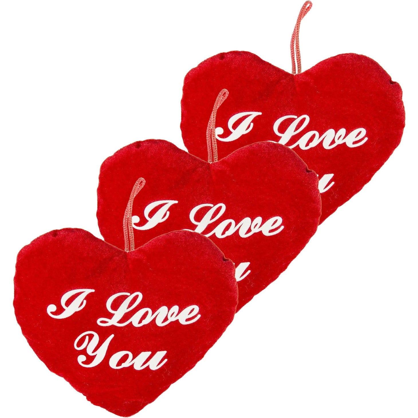 8x pluche rood hart kussen - I Love You - 22 cm - knuffel