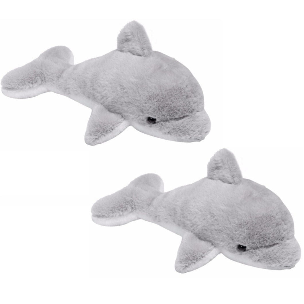 Pluche grijze dolfijn knuffel - 4 stuks - 20 cm - zeedieren