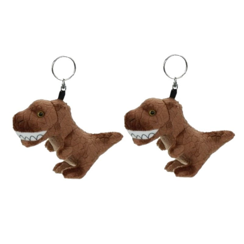 Pluche T-rex sleutelhanger set van 2 - 16 cm - dinosaurus