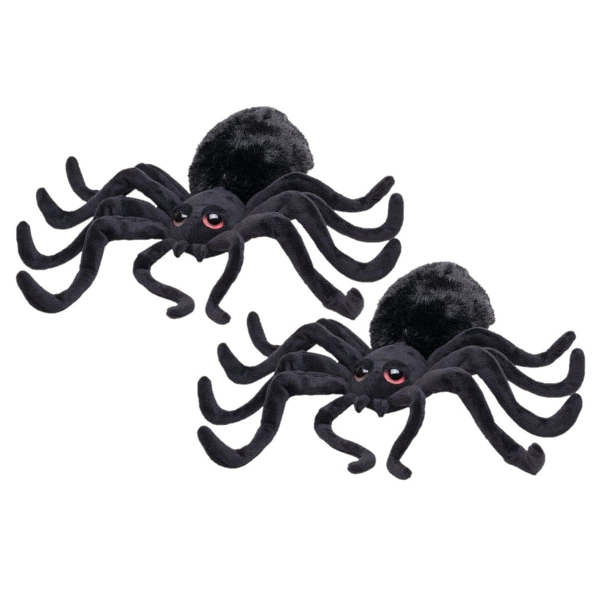 2x zwarte pluche spin knuffel - 40 cm - dierenknuffel
