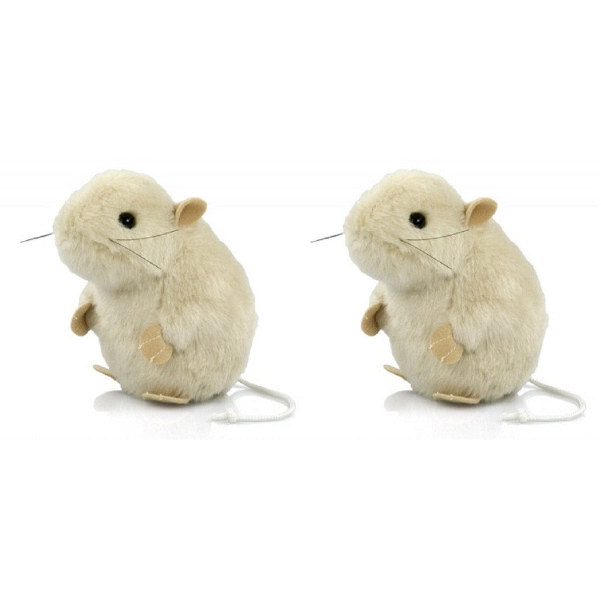 Pluche muis knuffel - wit - 13 cm - muizenknuffel - knuffeldier