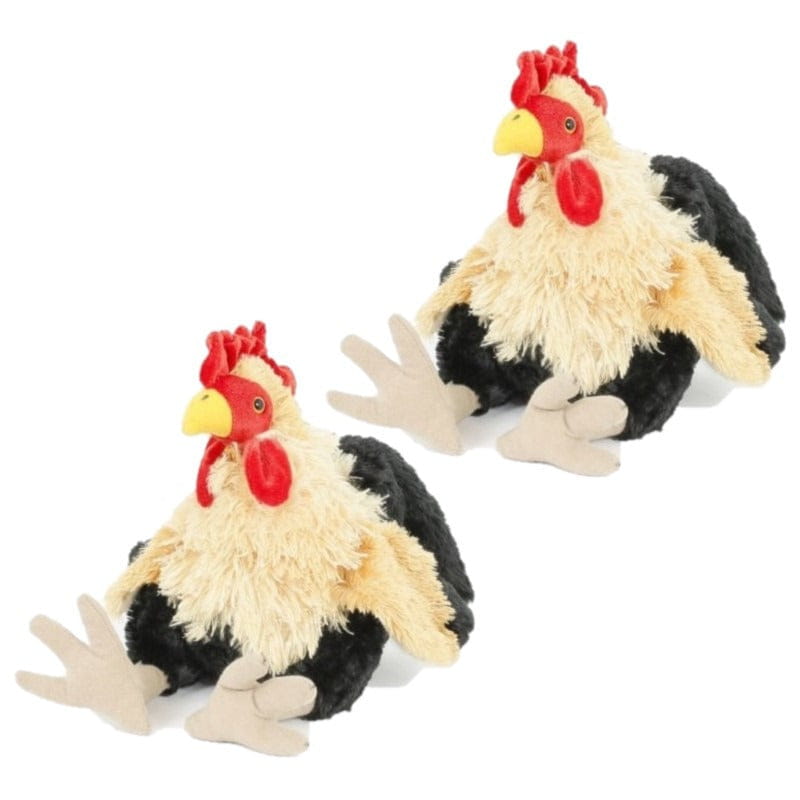 2x pluche kip/haan knuffel - 23 cm - zittend - knuffeldier