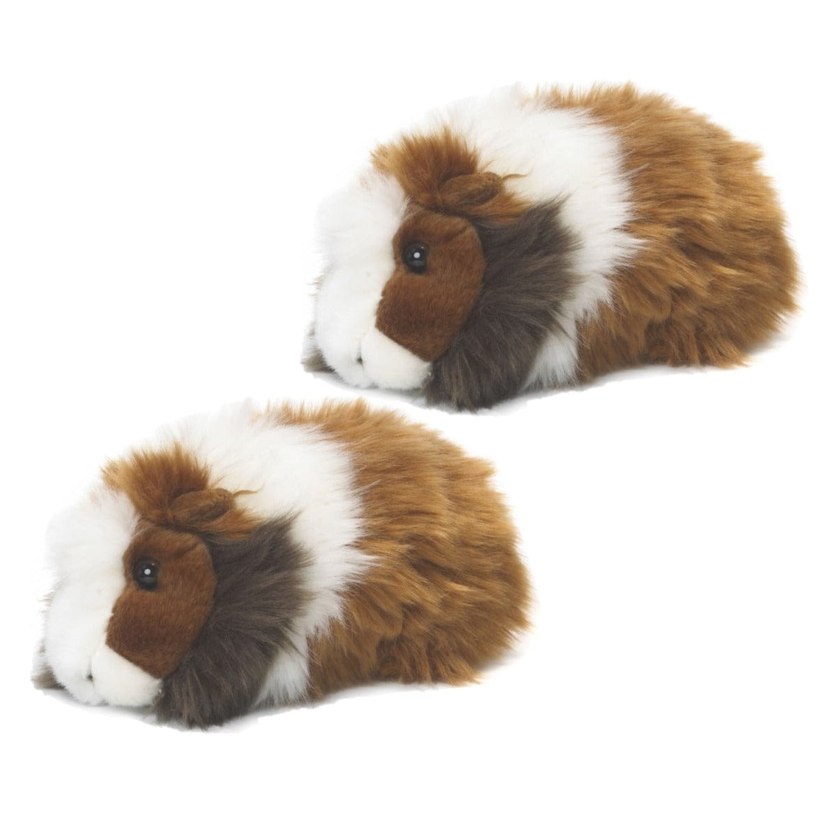 WNF cavia knuffel - pluche - bruin - 19 cm - 2 stuks