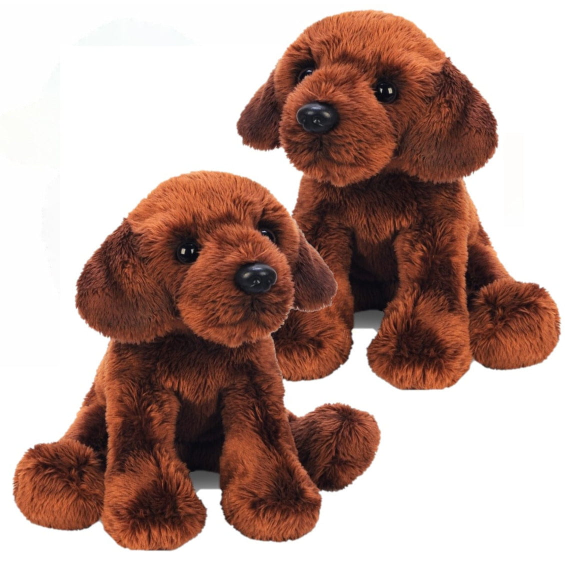 Suki Gifts Labrador knuffel - 2 stuks - pluche - bruin - 12 cm