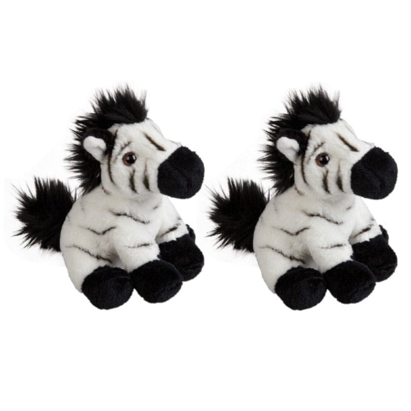 Zebra knuffel 2 stuks - pluche - 15 cm - speelgoed