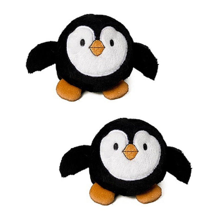 2x mini pinguïn knuffel - pluche - 7 cm - schoonmaakvriendelijk