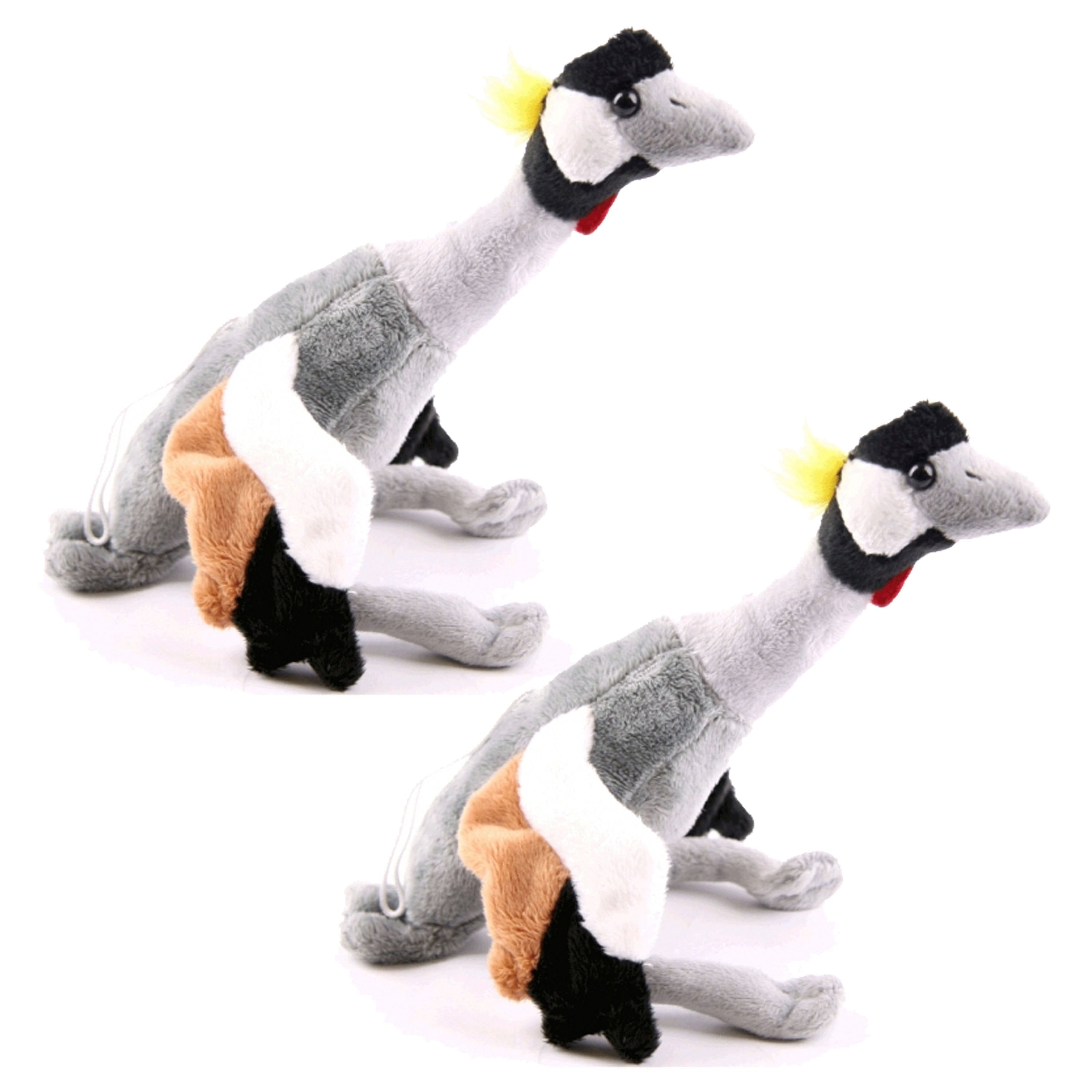 Cornelissen kraanvogel knuffel - pluche - 30 cm - set van 2 - vogelknuffel - dierenknuffel