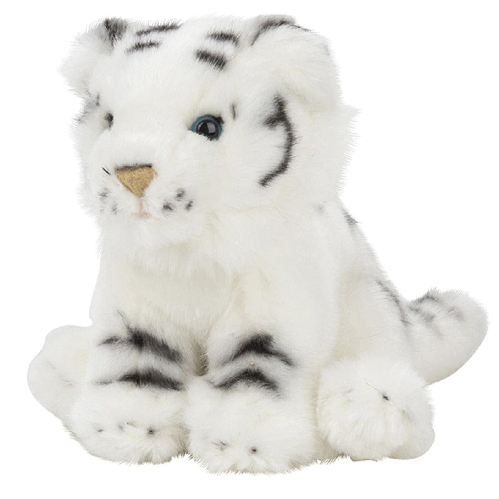 Nature Planet tijger knuffel - wit - pluche - 15 cm - dierenknuffel