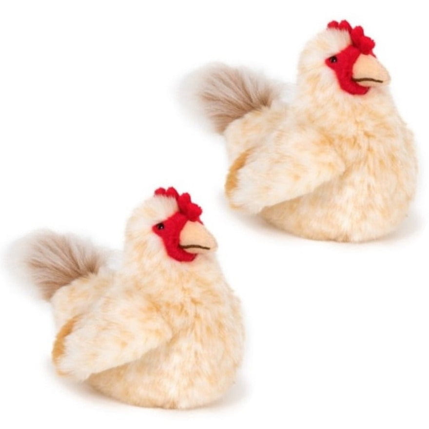 Semo kip knuffel - 2x - pluche - lichtbruin - 23 cm
