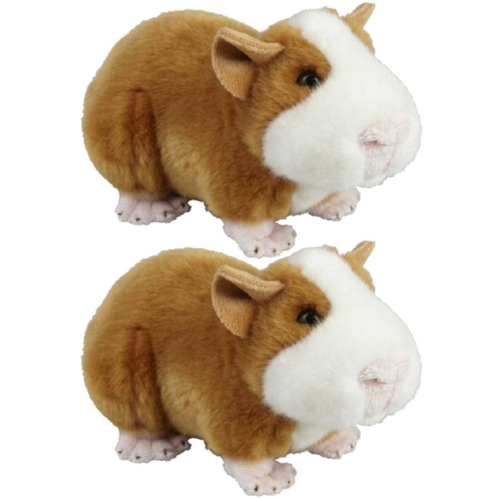 2x cavia knuffel bruin - pluche - 18 cm