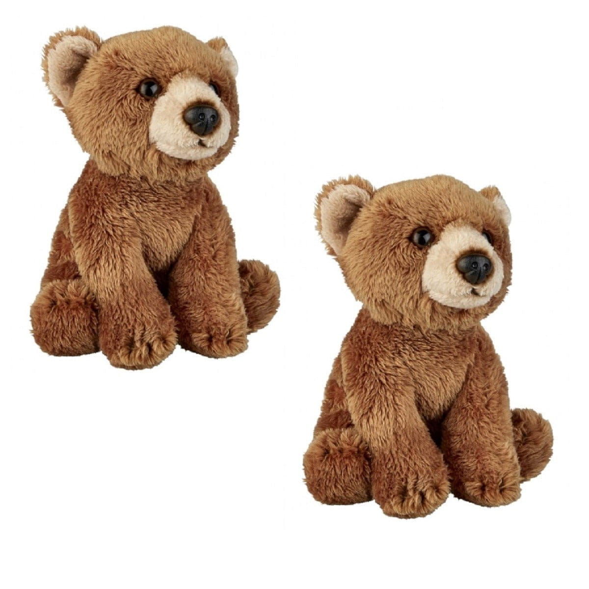 2x bruine beer knuffel - pluche - 15 cm - speelgoed