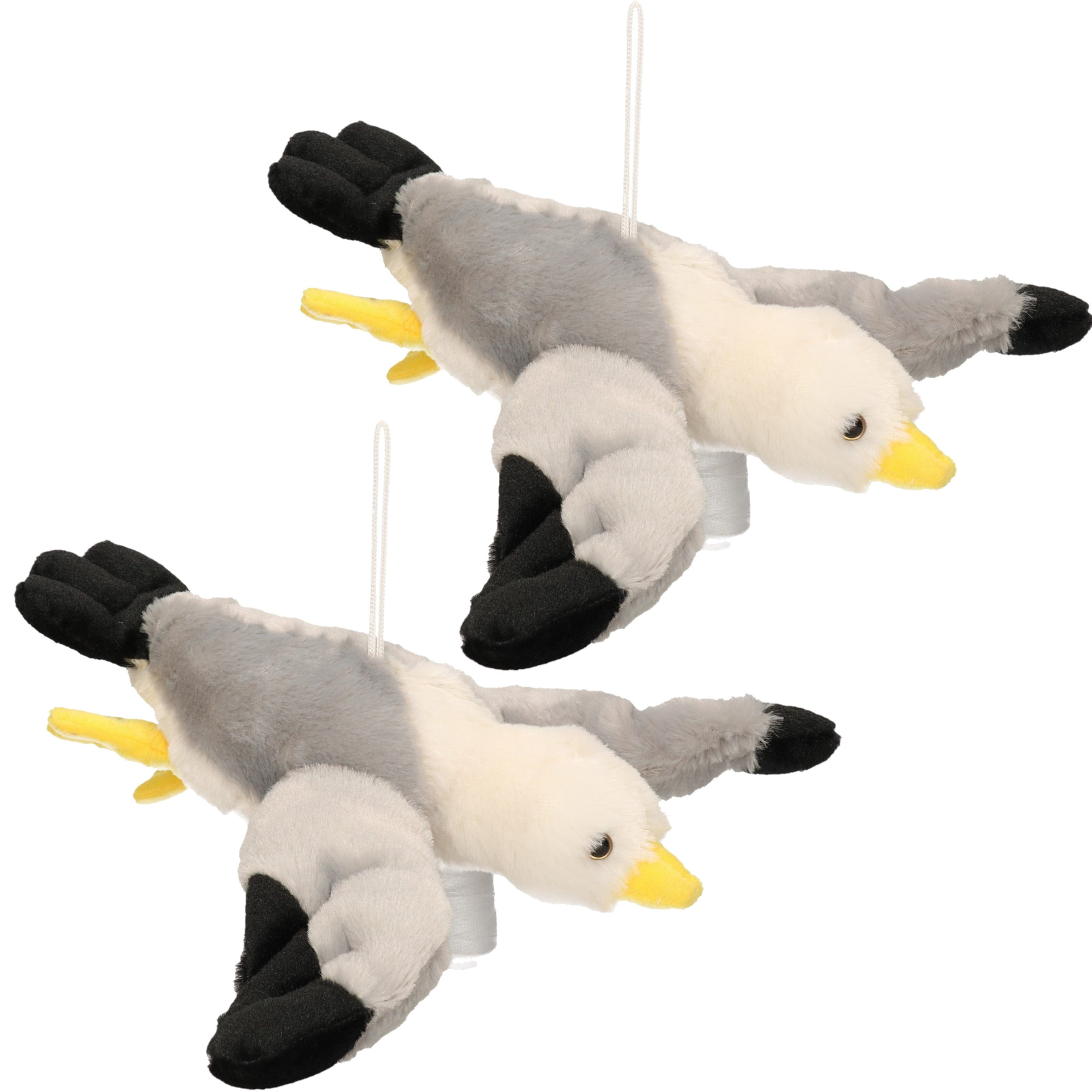 3x pluche meeuw knuffel - vliegende vogel - 28 cm