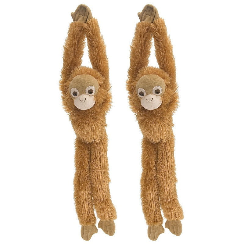 2x pluche hangende orang-oetan knuffel - bruin - 51 cm
