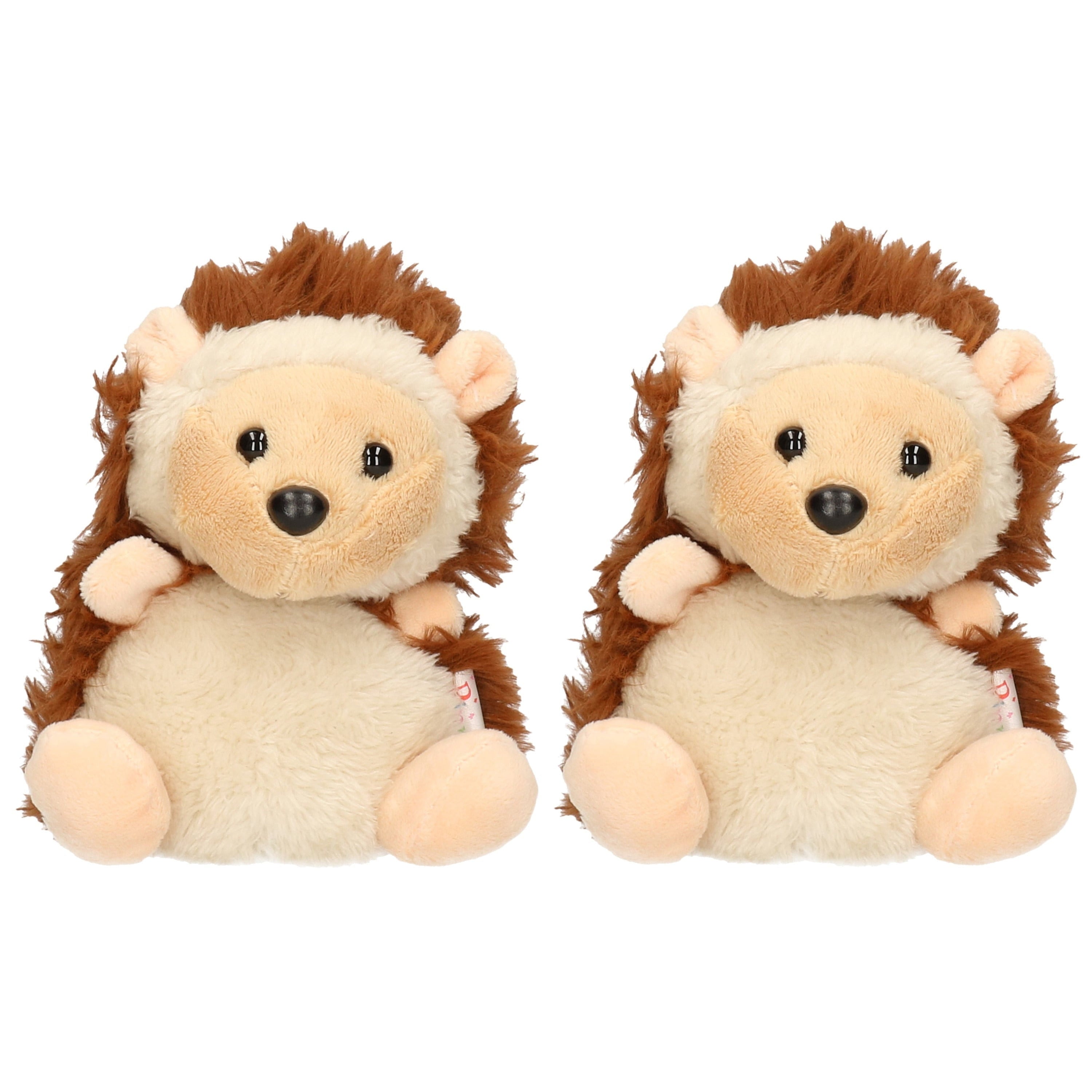 Set van 2 pluche egels knuffels - 14 cm - zachte dieren