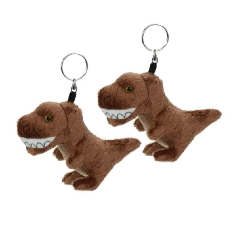 8x pluche T-rex sleutelhanger - dinosaurus - 16 cm