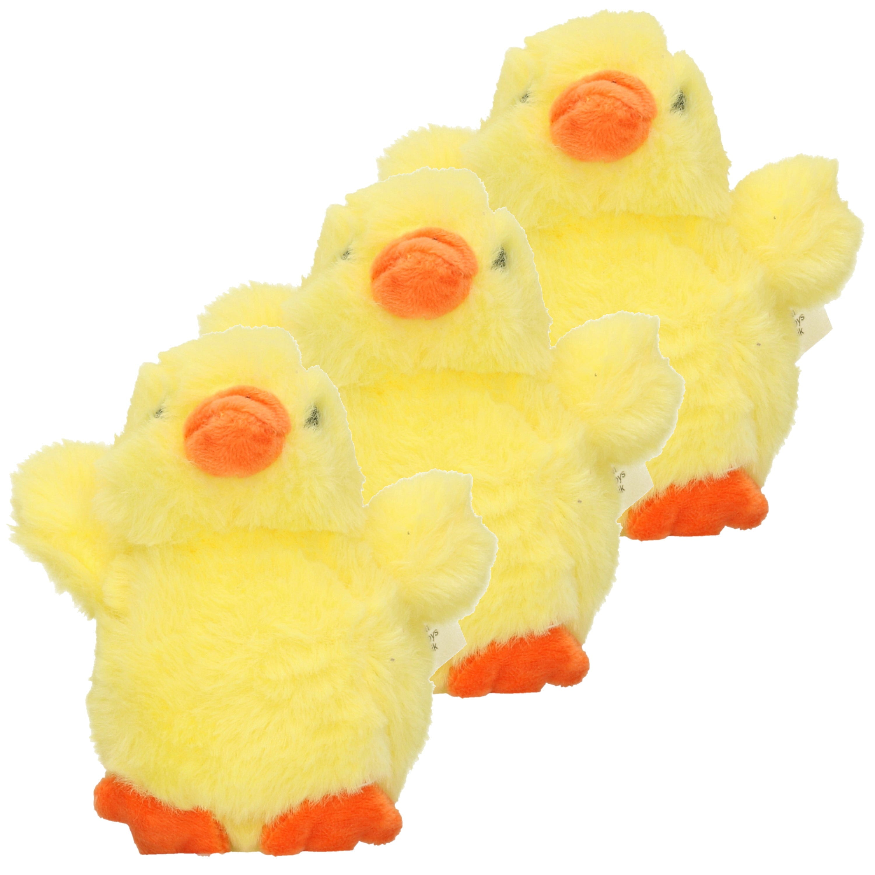Pluche kuiken knuffel - geel - 12 cm - 6 stuks - Pasen
