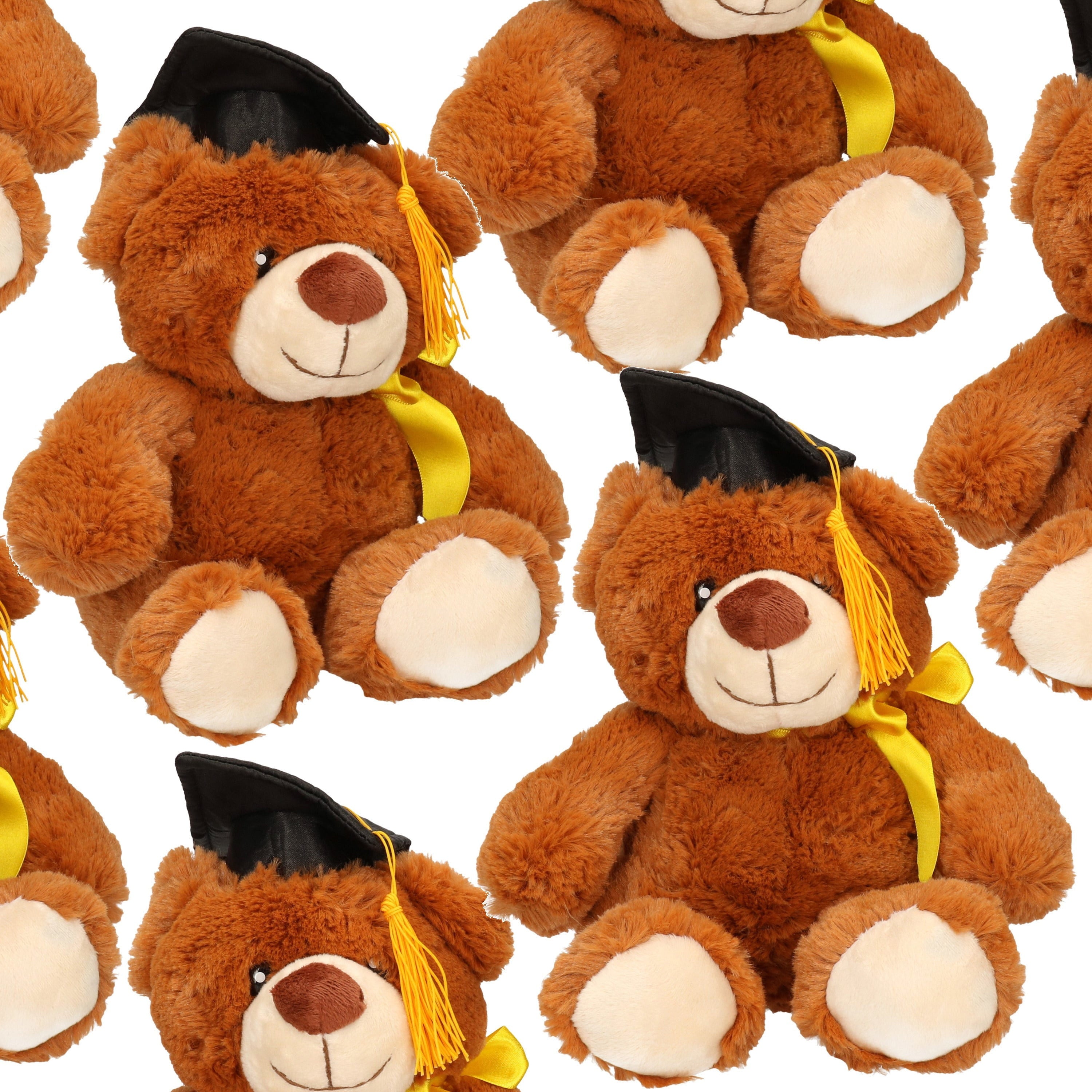 Geslaagd knuffelbeertjes pakket - pluche - bruin - 20 cm - 8 stuks