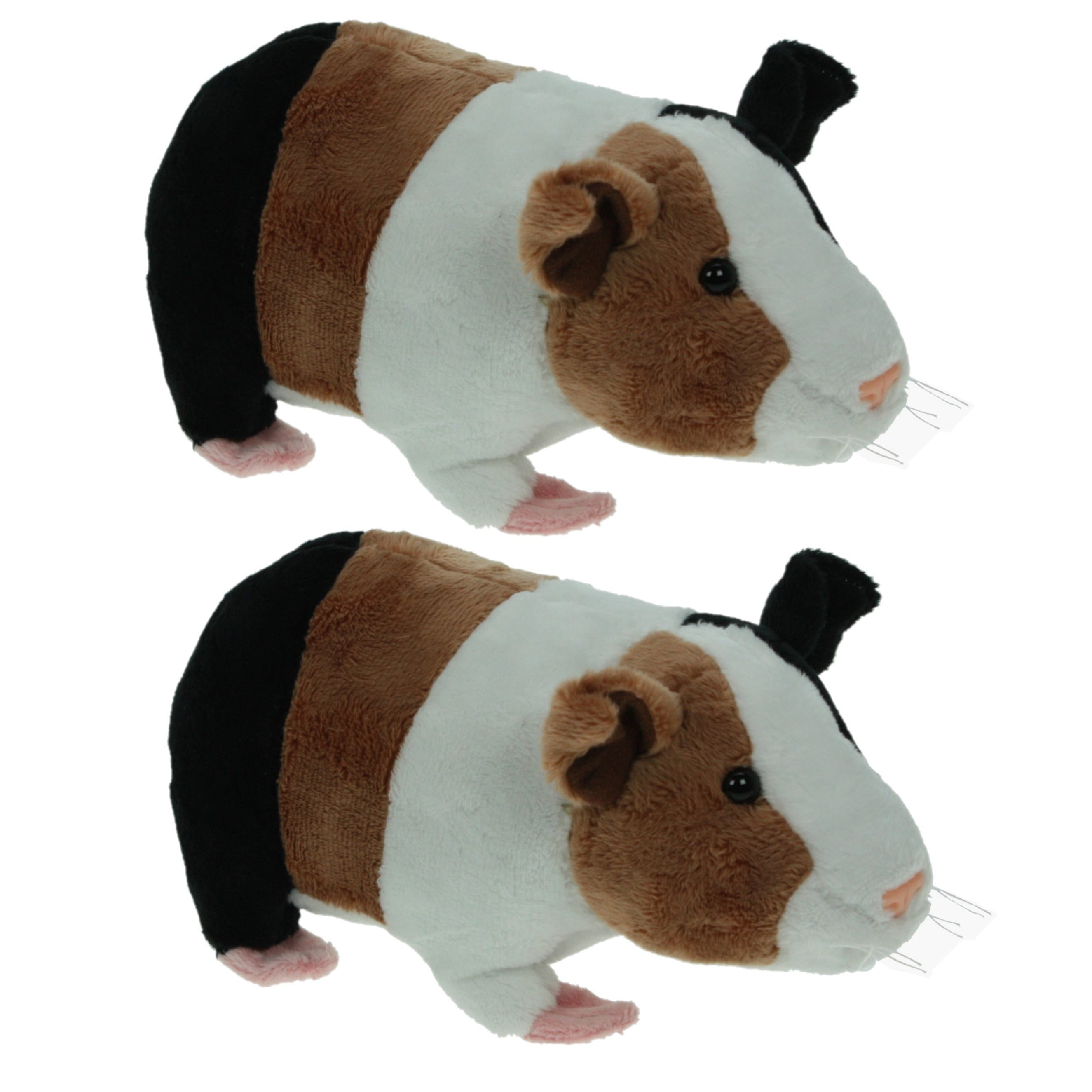 Cornelissen cavia knuffel - pluche - set van 2 - 20 cm - bruin/wit