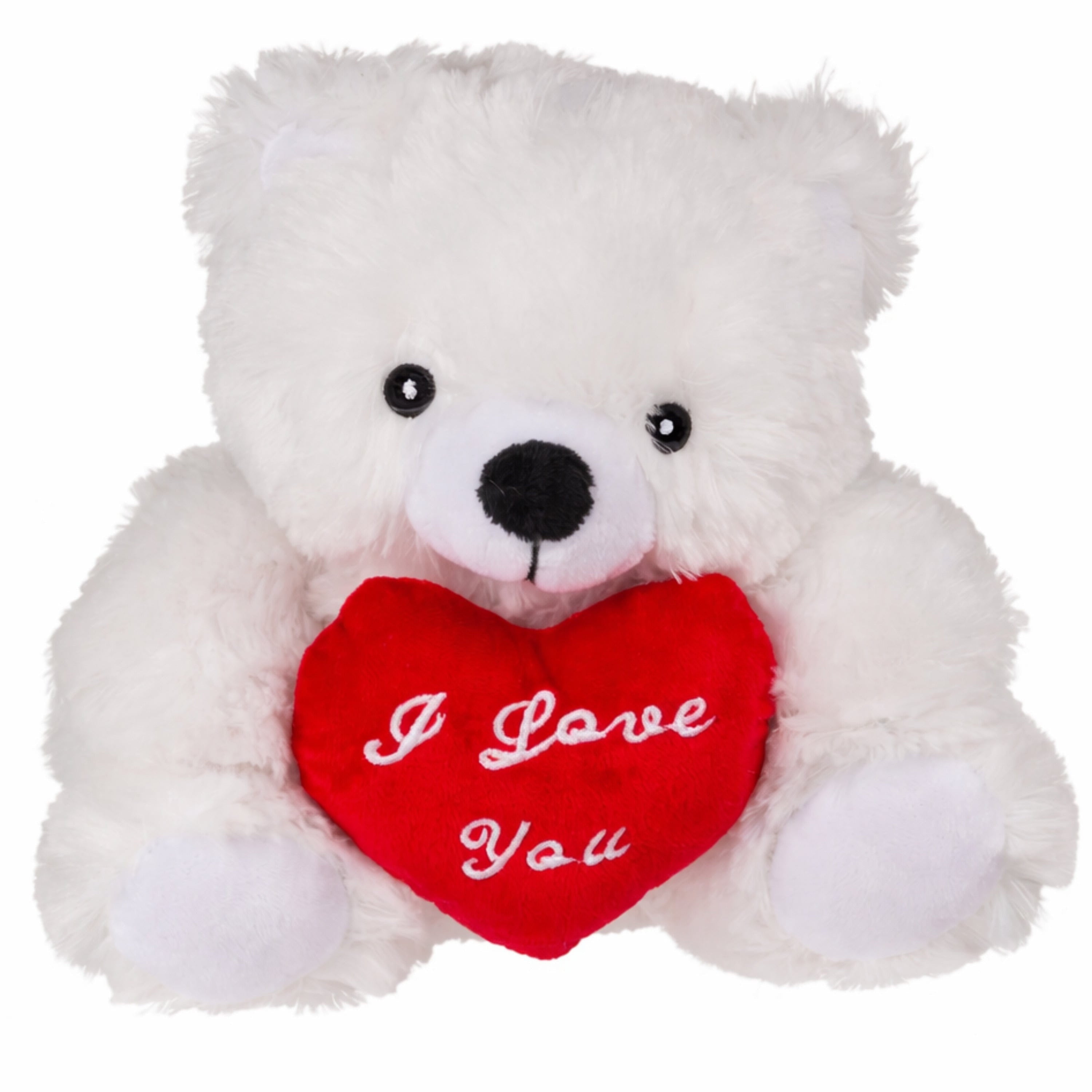 Wit knuffelbeertje met hart - pluche - 22 cm - cadeau