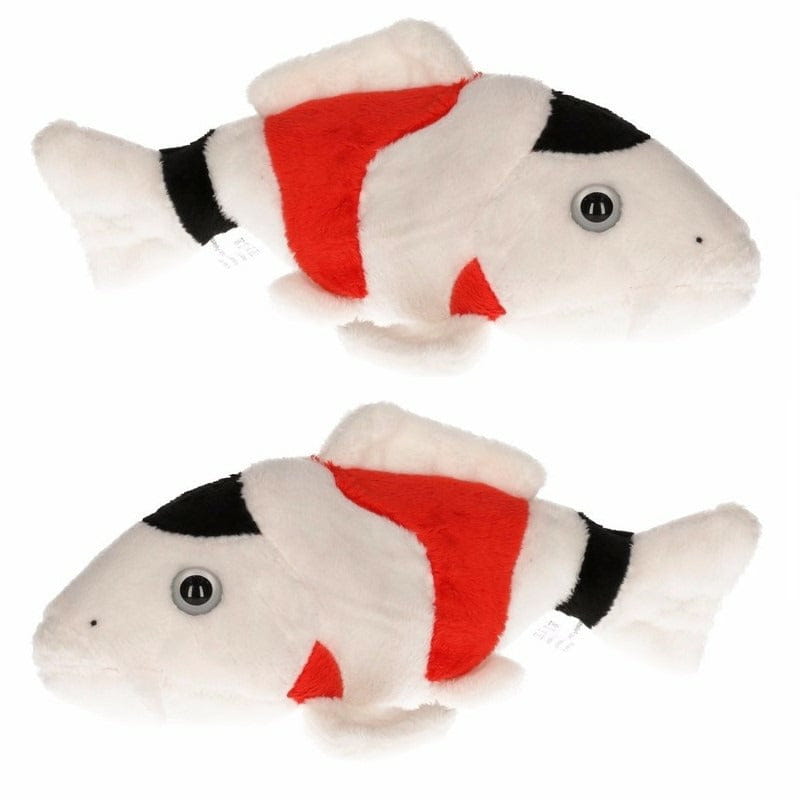 Cornelissen dieren - 2x koi karper knuffel - pluche - 22 cm