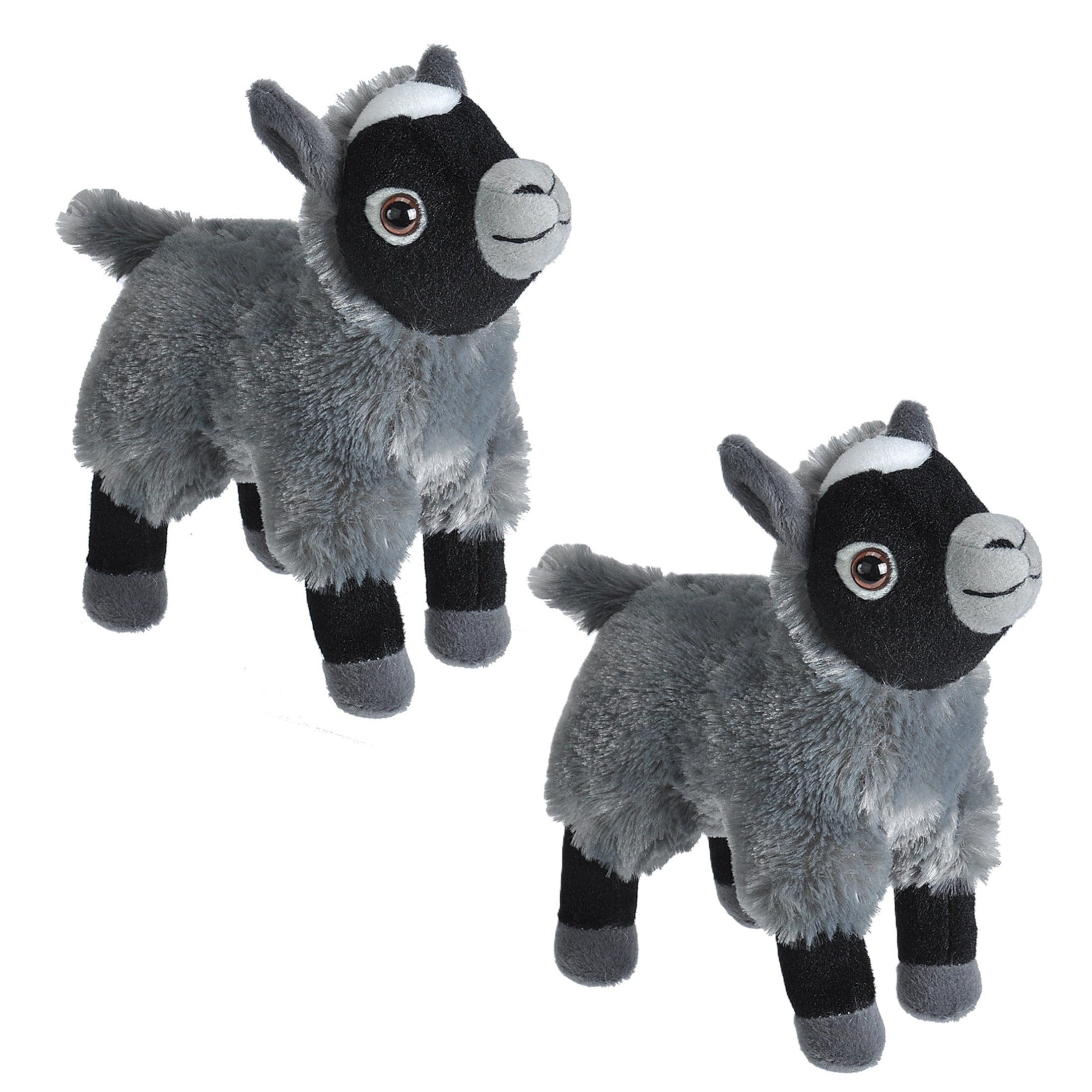 Wild Republic geitje knuffel - pluche - grijs/zwart - 20 cm