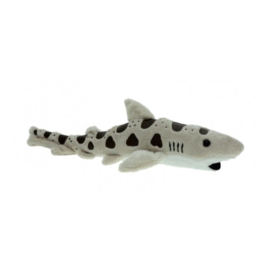 Leopard haai knuffel - pluche - 30 cm - grijs - zeedier