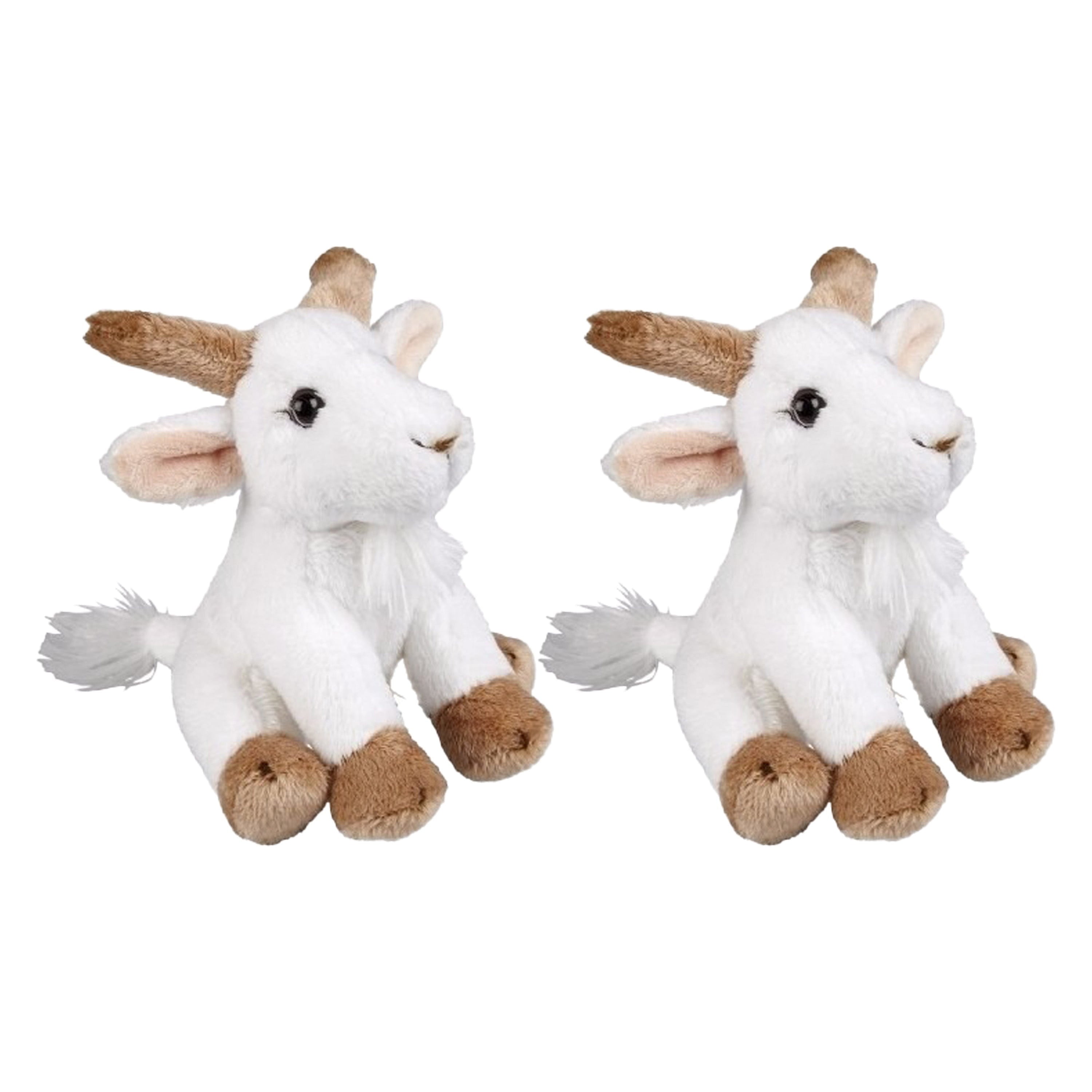 Ravensden geitje knuffel - pluche - wit - 15 cm - boerderij