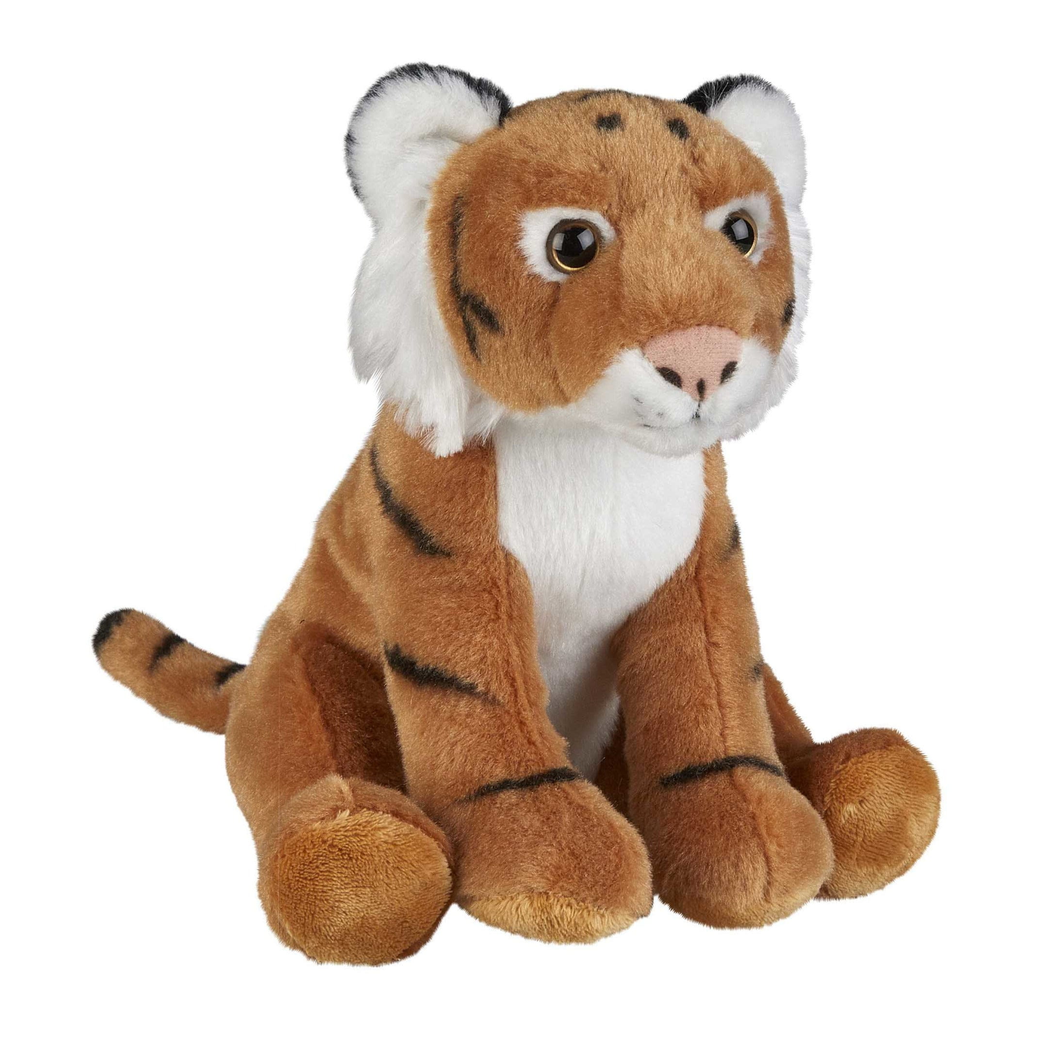 Ravensden tijger knuffel - pluche - bruin - 18 cm - wilde dieren