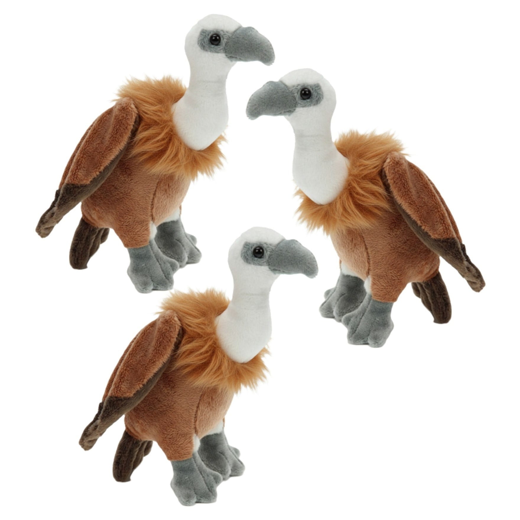 Vale gier knuffel - pluche - bruin/wit - 21 cm - vogels