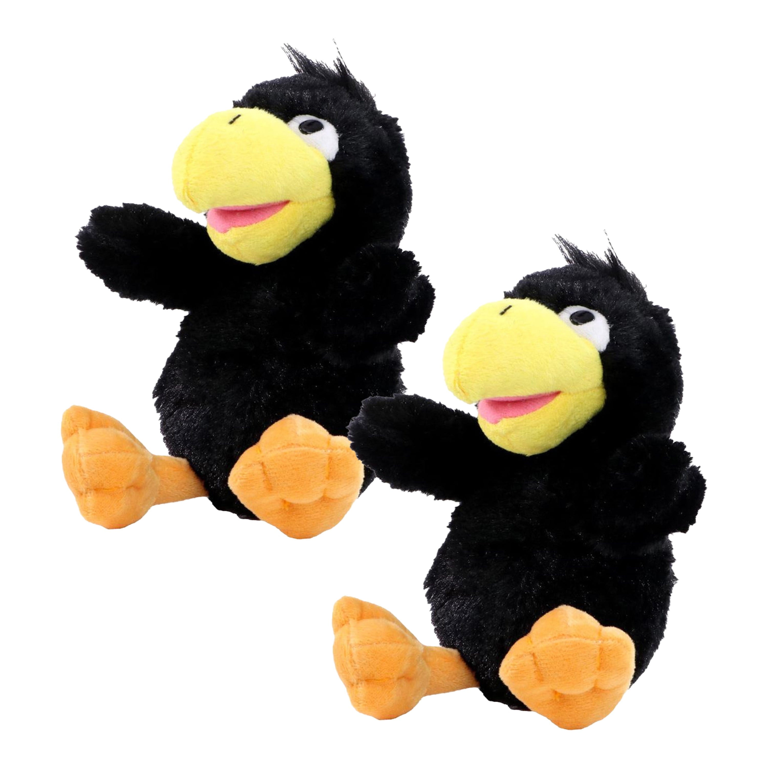 MBW kraai/raaf knuffel - pluche - zwart - 21 cm - vogel