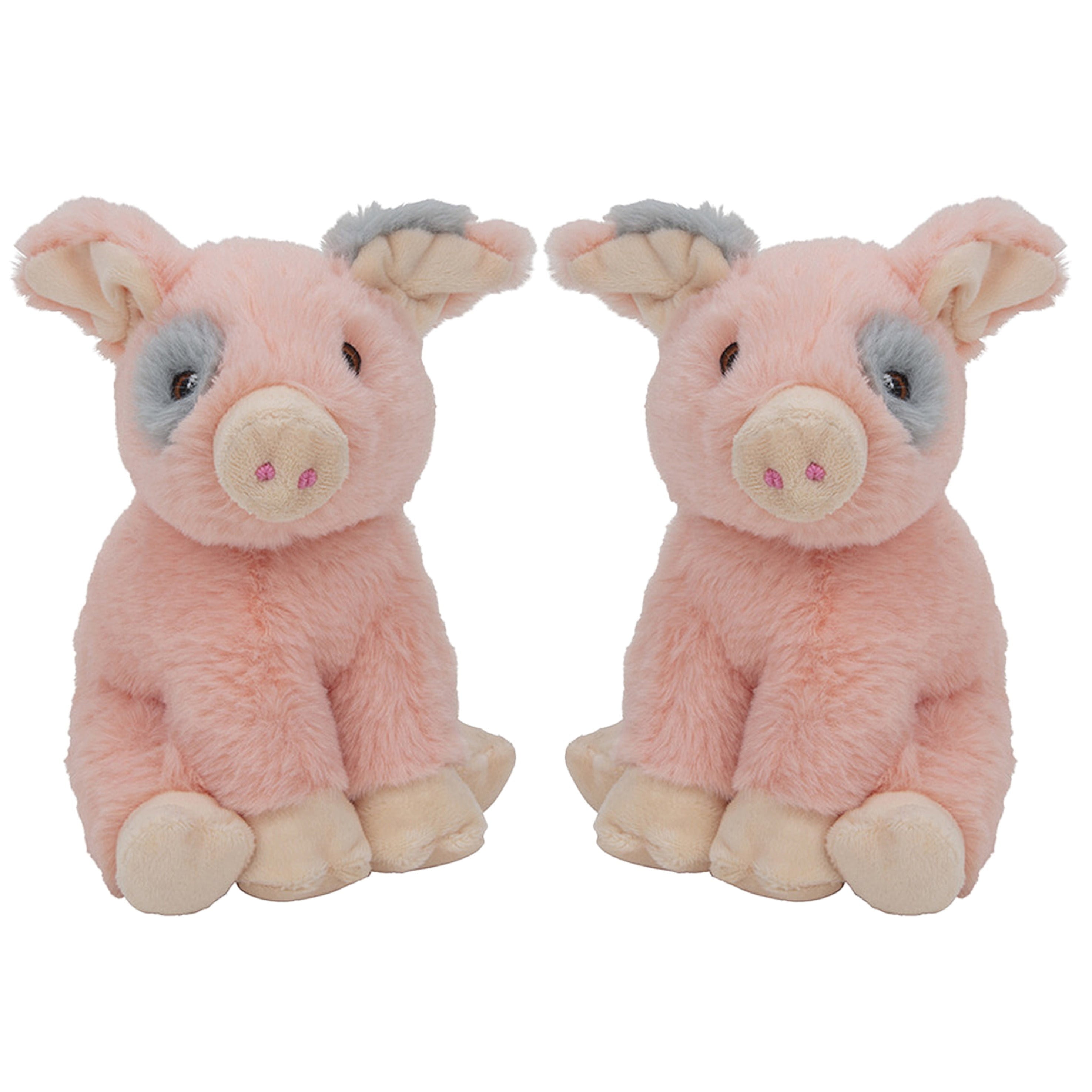 Pluche varkens knuffels set van 2 - 18 cm - biggetjes - knuffeldieren