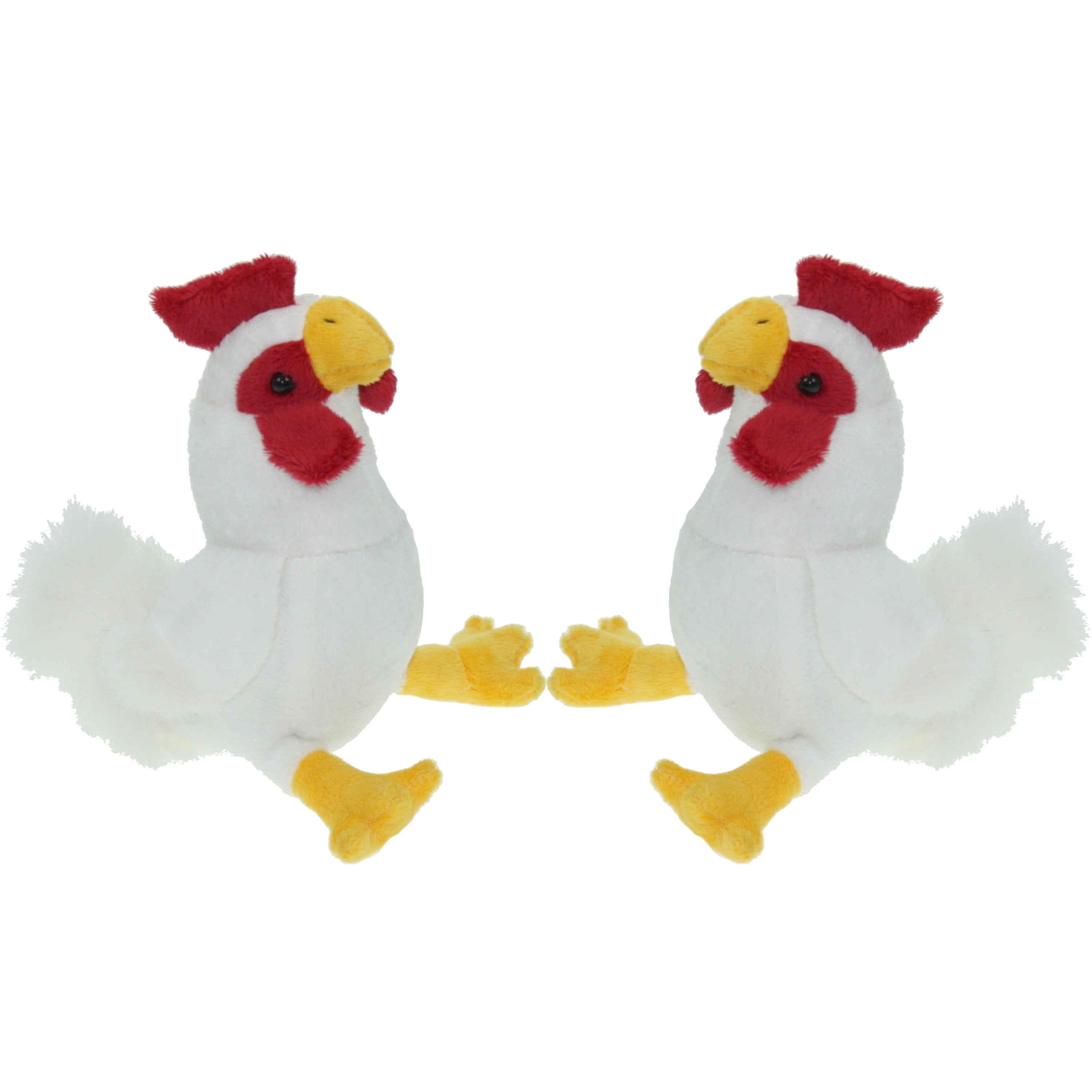 Pluche kip knuffel - 2 stuks - 20 cm - boerderijdier
