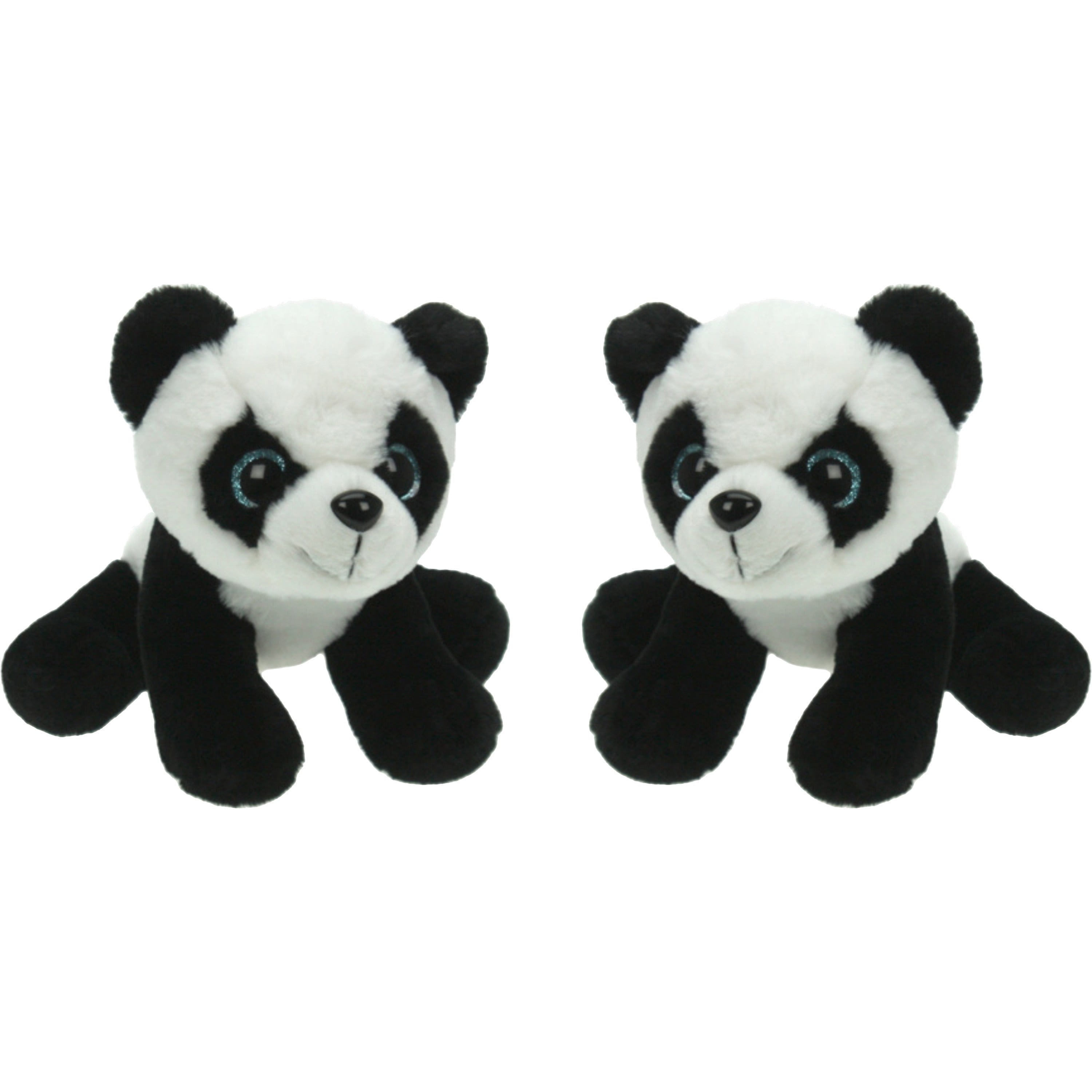 Set van 2 panda knuffels - pluche - 25 cm - dierenknuffel