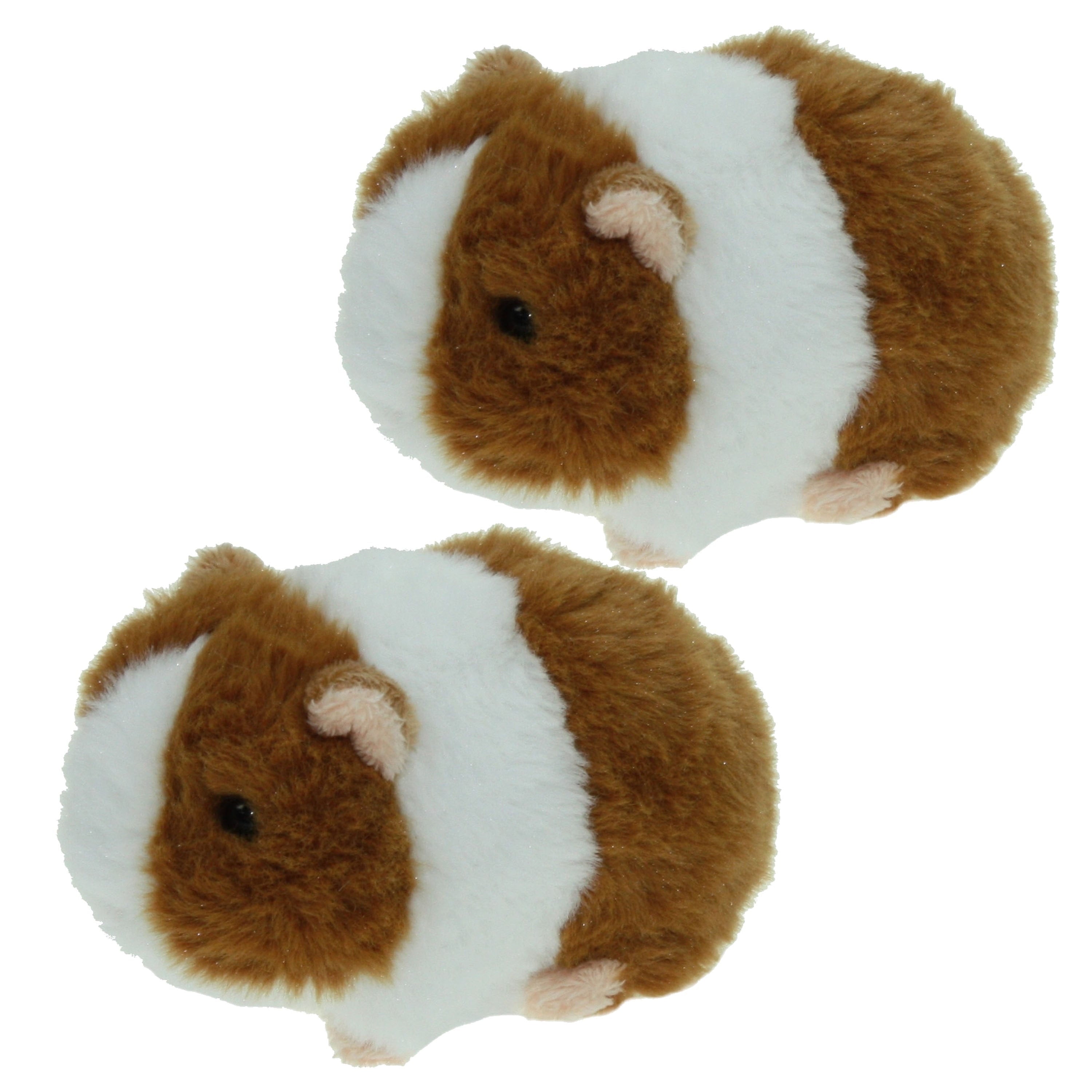 Cornelissen pluche cavia knuffel - set van 2 - bruin/wit - 13 cm - speelgoed