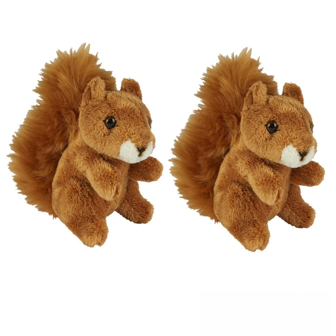 Ravensden eekhoorn knuffel - pluche - 2 stuks - 15 cm - speelgoed