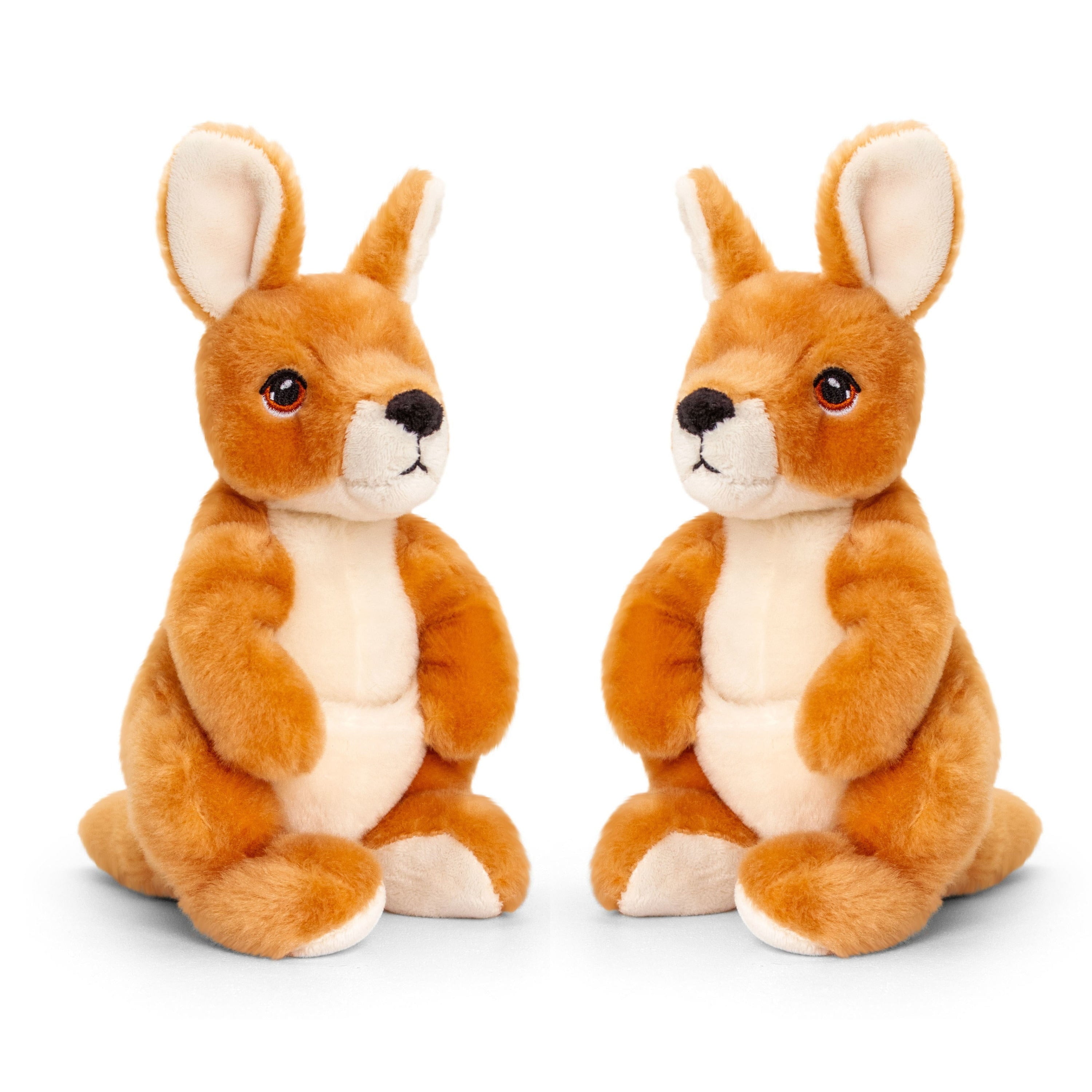 Pluche wallaby knuffel - bruin - 20 cm - 2 stuks
