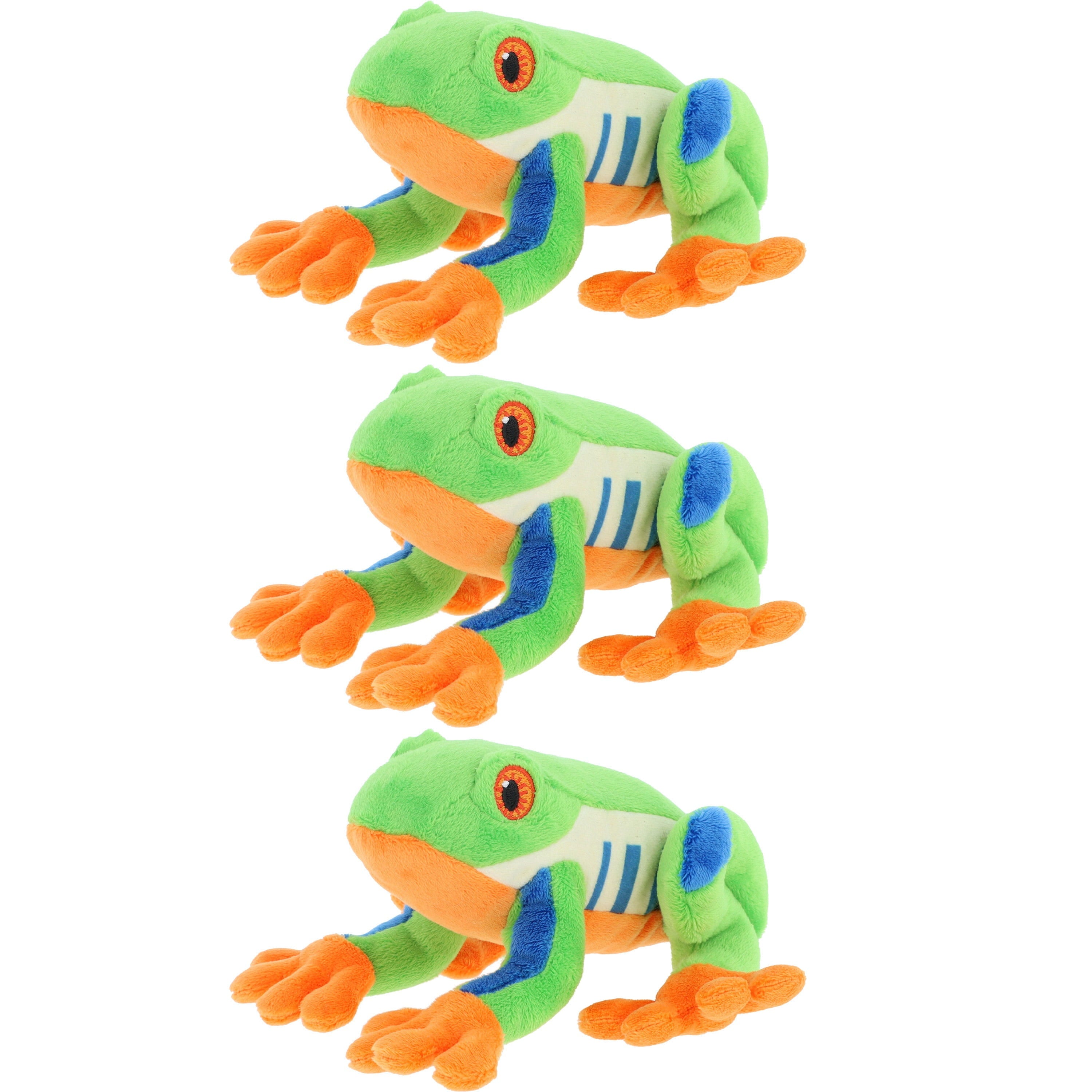 Keel Toys boomkikker knuffel - pluche - 15 cm - multi kleuren