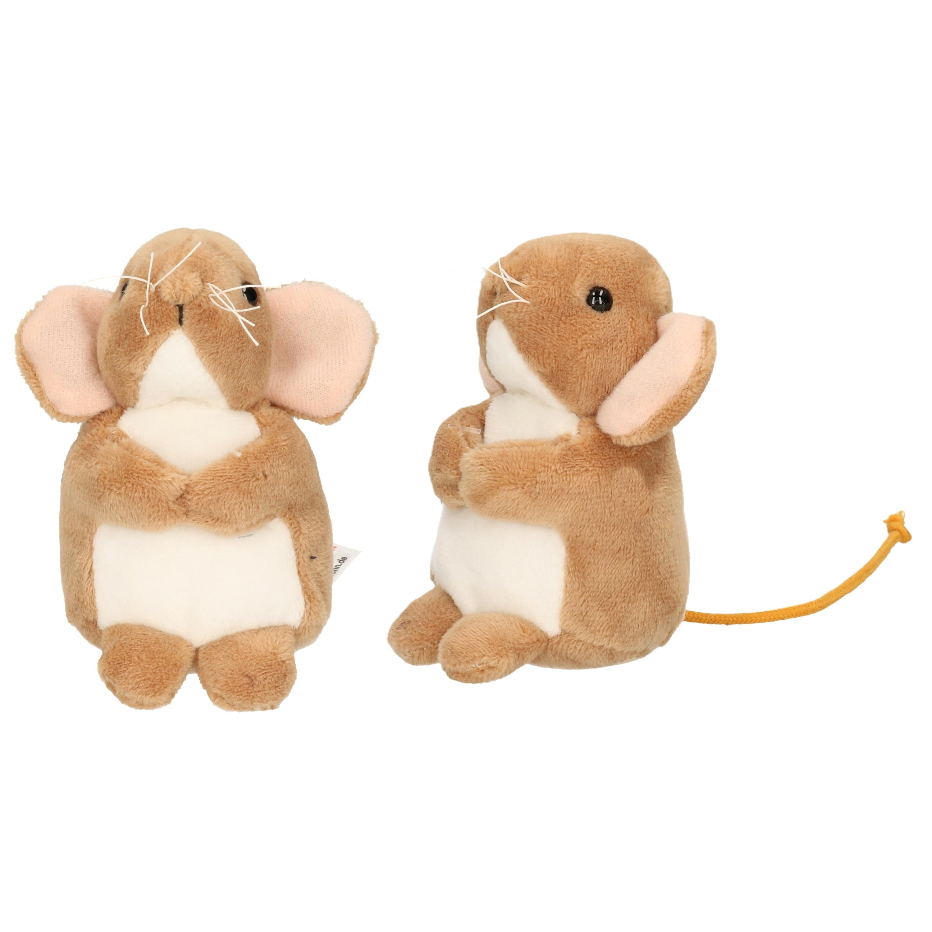 Knuffeldier Muis 2x - Bruin - 11 cm