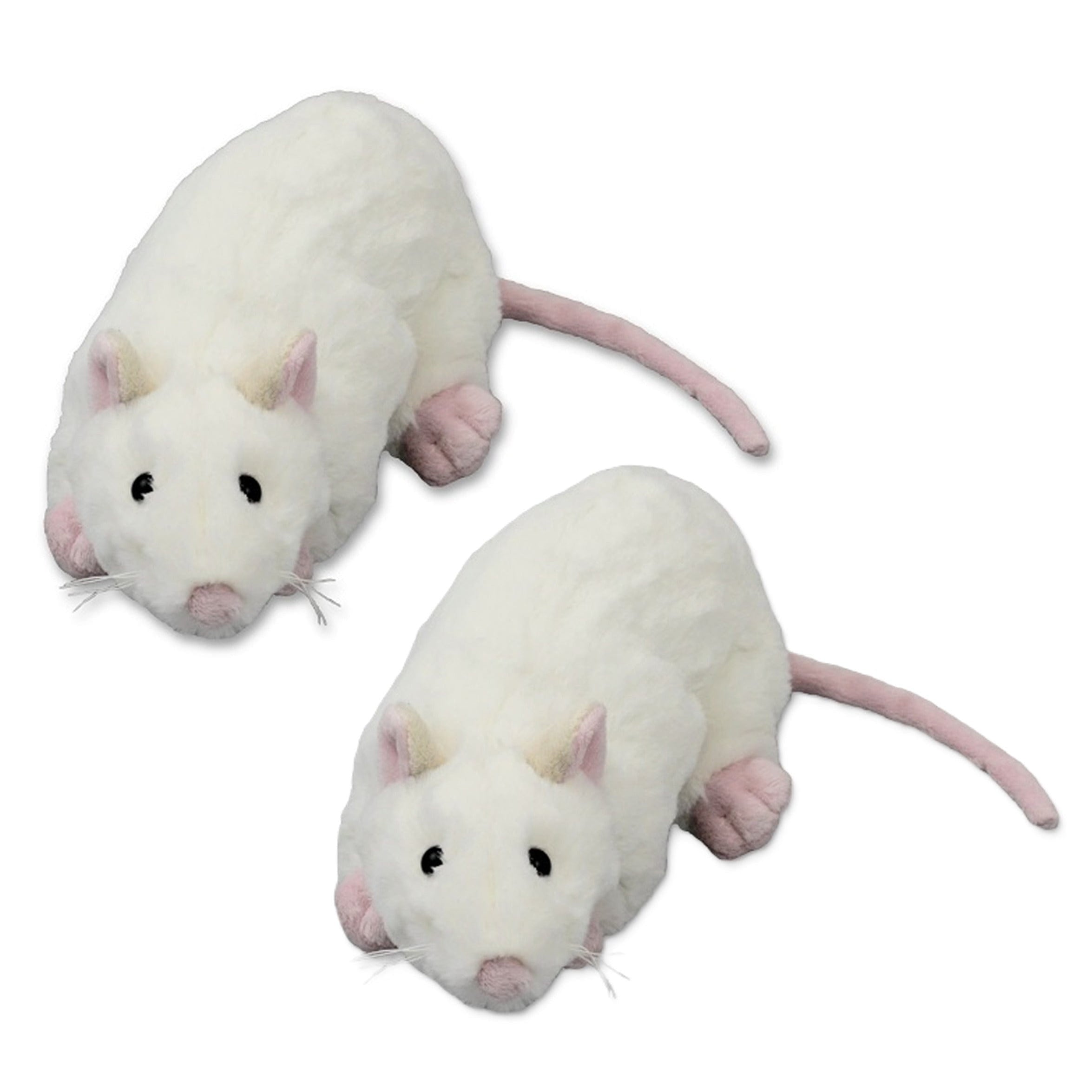 Inware pluche ratten knuffel - wit - liggend - 20 cm