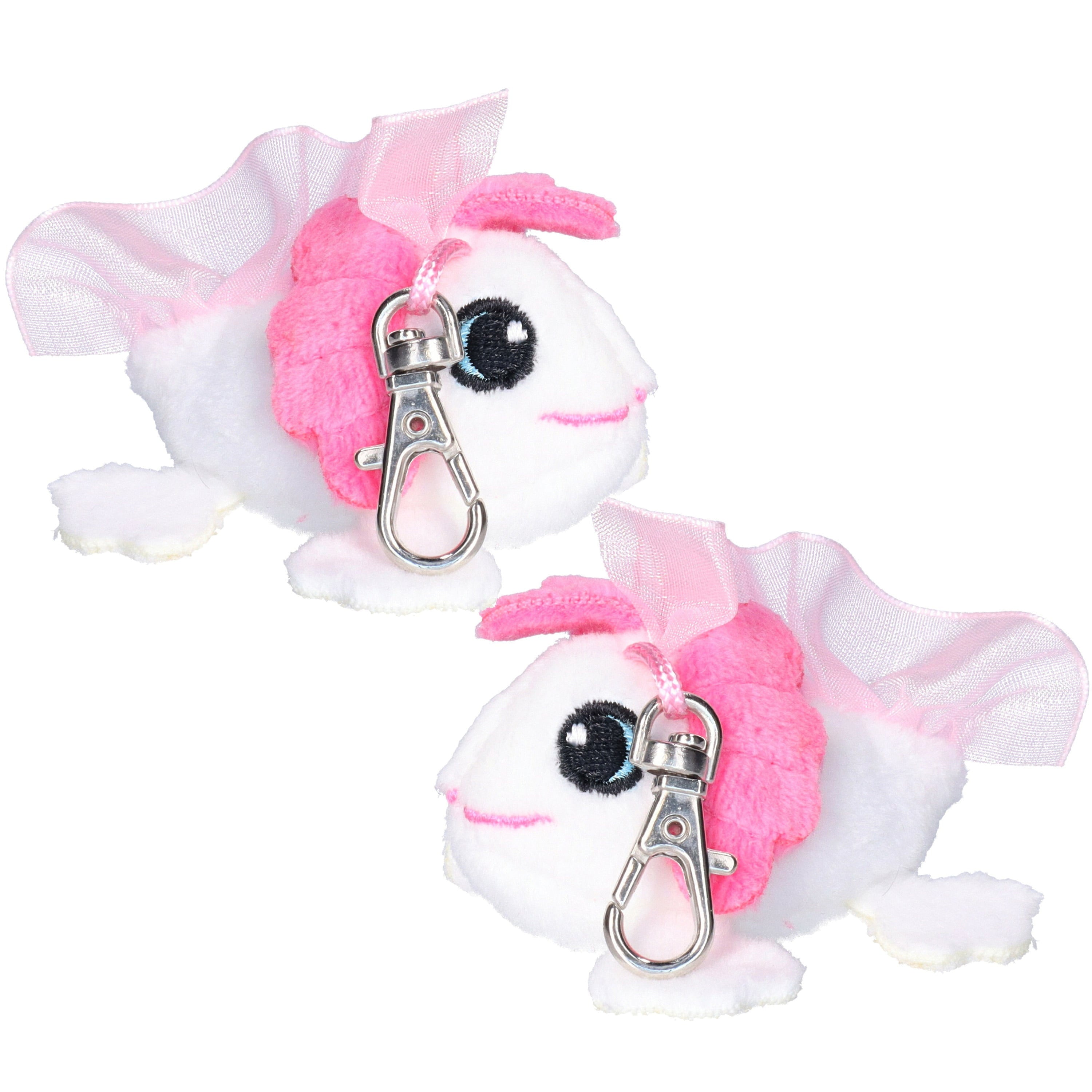 Nature Planet axolotl sleutelhanger - pluche - wit - 6 cm