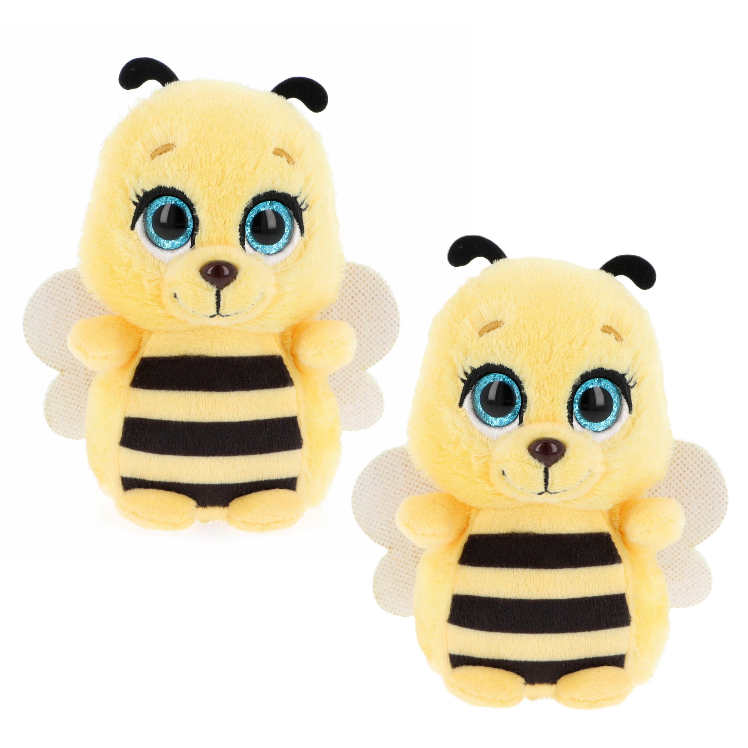 Honingbij knuffel - pluche - 14 cm - geel/zwart - Keel Toys