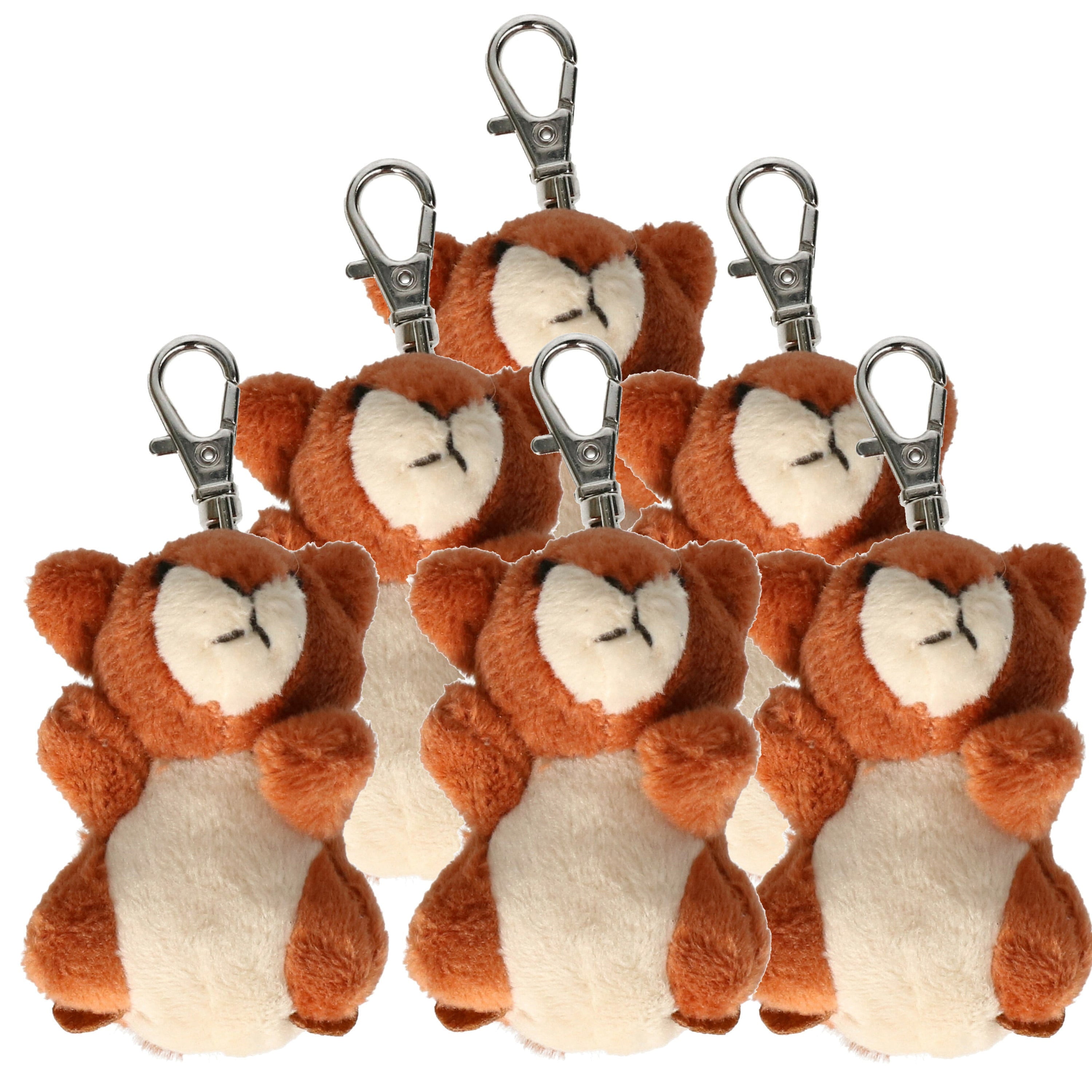 Nature Planet eekhoorn knuffelsleutelhanger - pluche - bruin