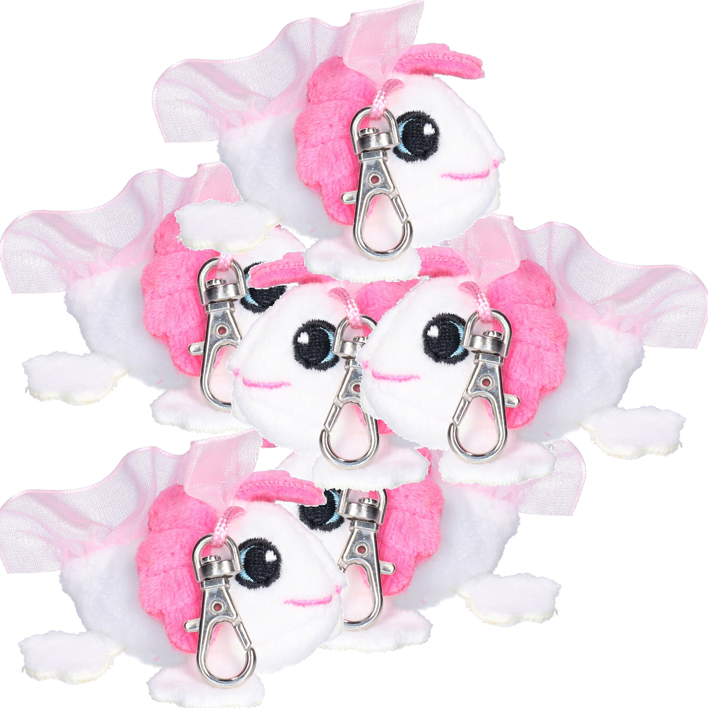 Nature Planet axolotl sleutelhanger - pluche - wit - 6 cm